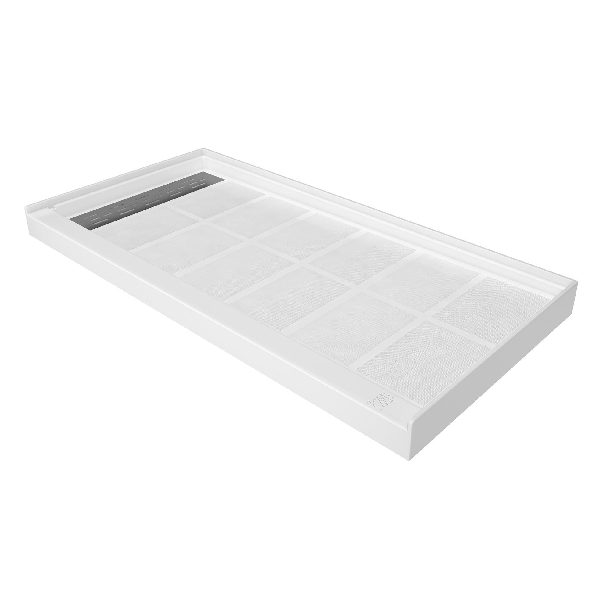 60"x30" Solid Surface Alcove Shower Pan Base in White, Drain Included
