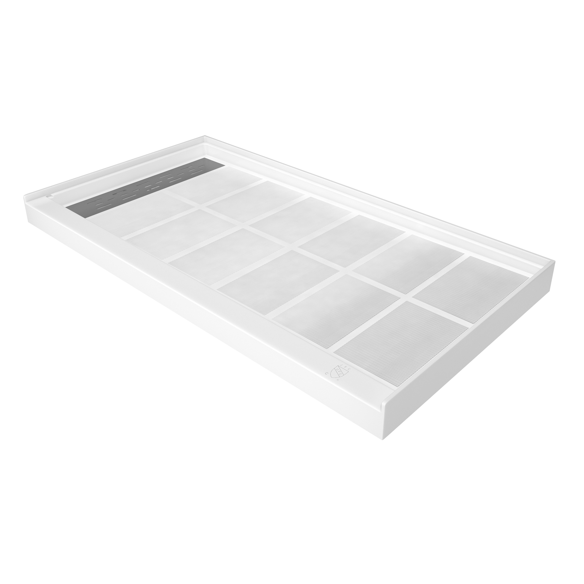 60"x32" White Solid Surface Single Threshold Alcove Shower Pan Base