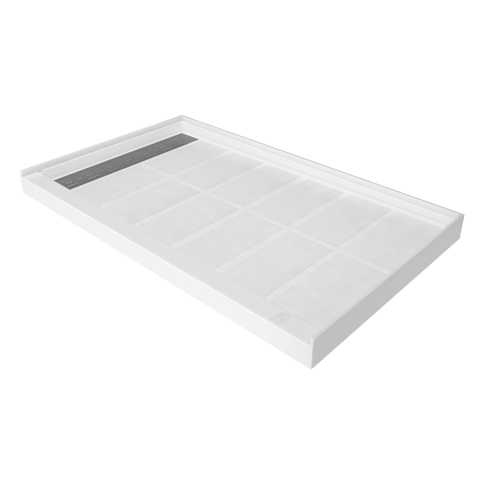 60"x36" White Solid Surface Rectangle Single Threshold Shower Pan Base