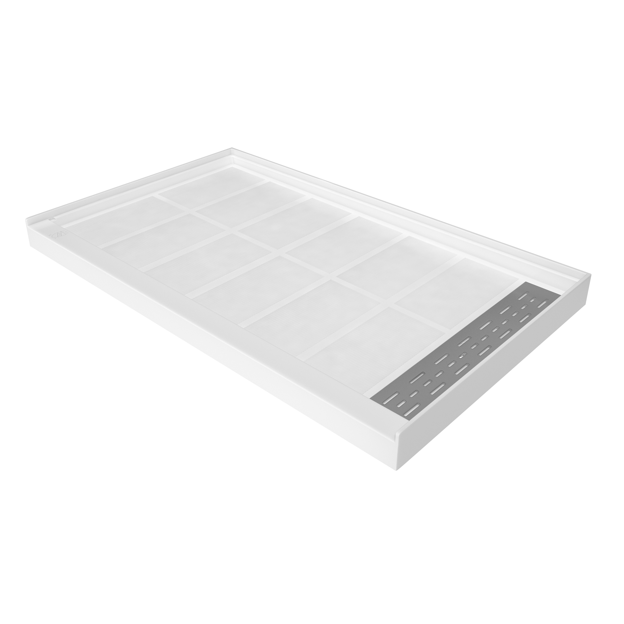 60"x36" White Solid Surface Rectangle Single Threshold Shower Pan Base