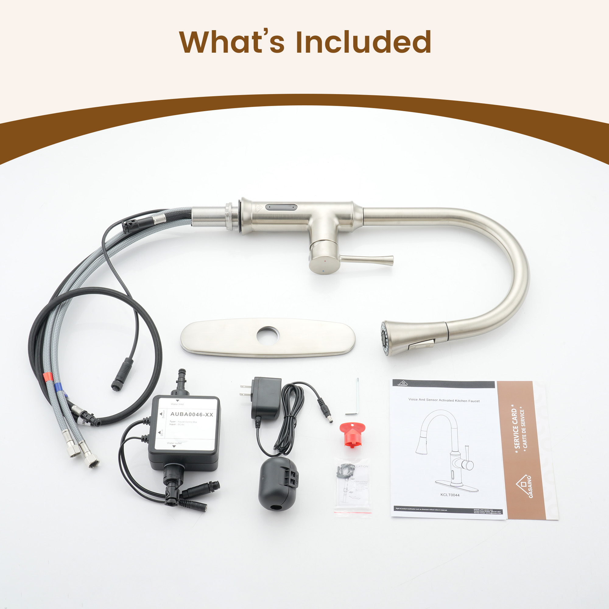 Smart Voice-Controlled Kitchen Faucet with Pull Down Sprayer and Touchless Technology