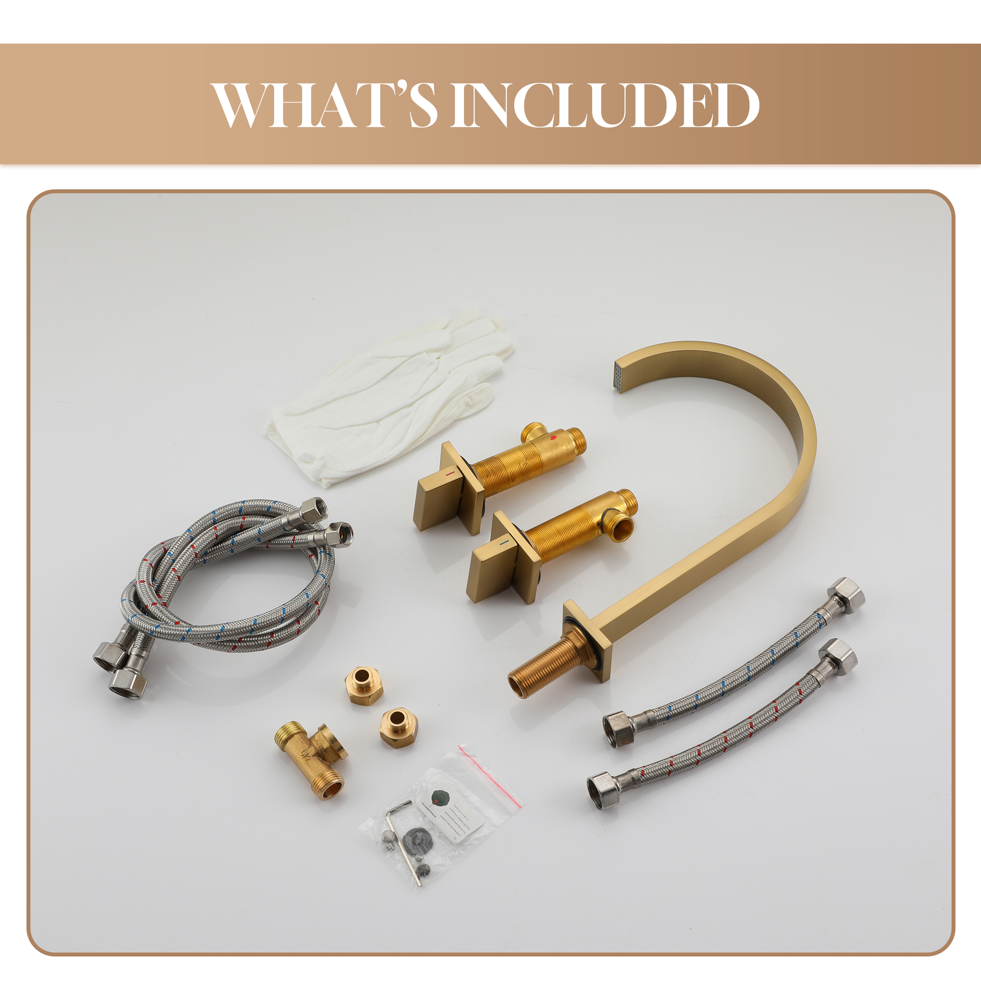 3-Hole Widespread Deck Mounted Waterfall Bathroom Basin Faucet