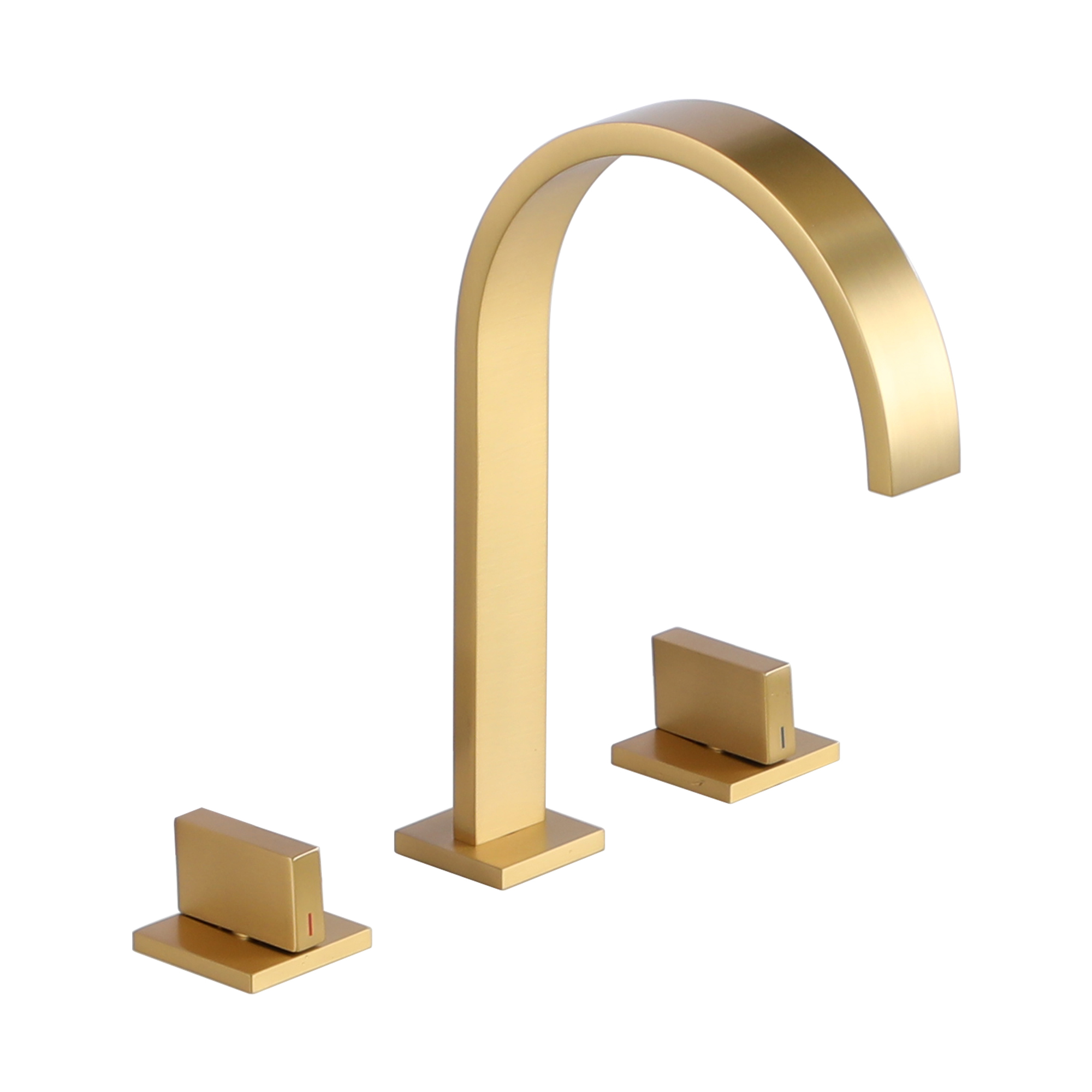 3-Hole Widespread Deck Mounted Waterfall Bathroom Basin Faucet