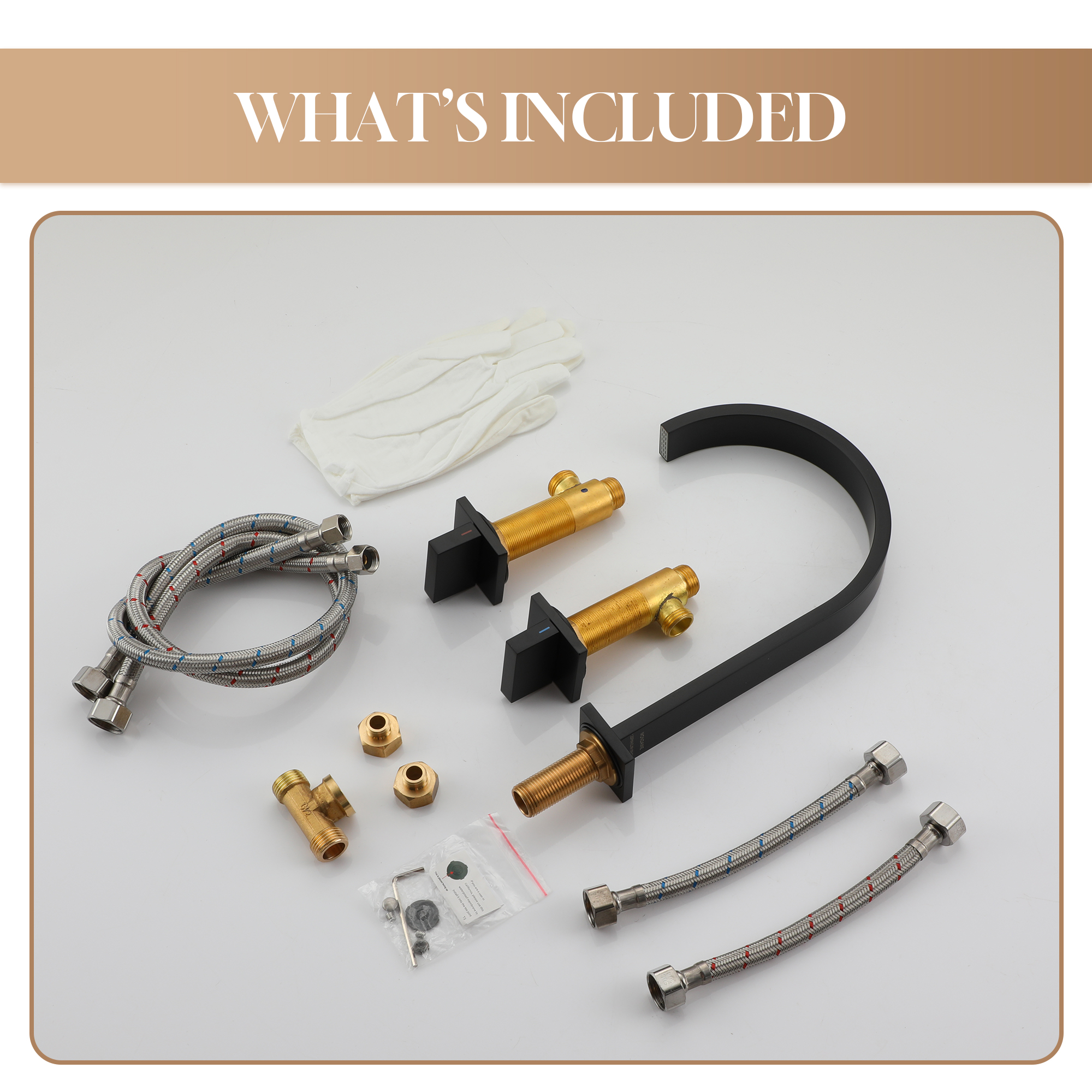 3-Hole Widespread Deck Mounted Waterfall Bathroom Basin Faucet