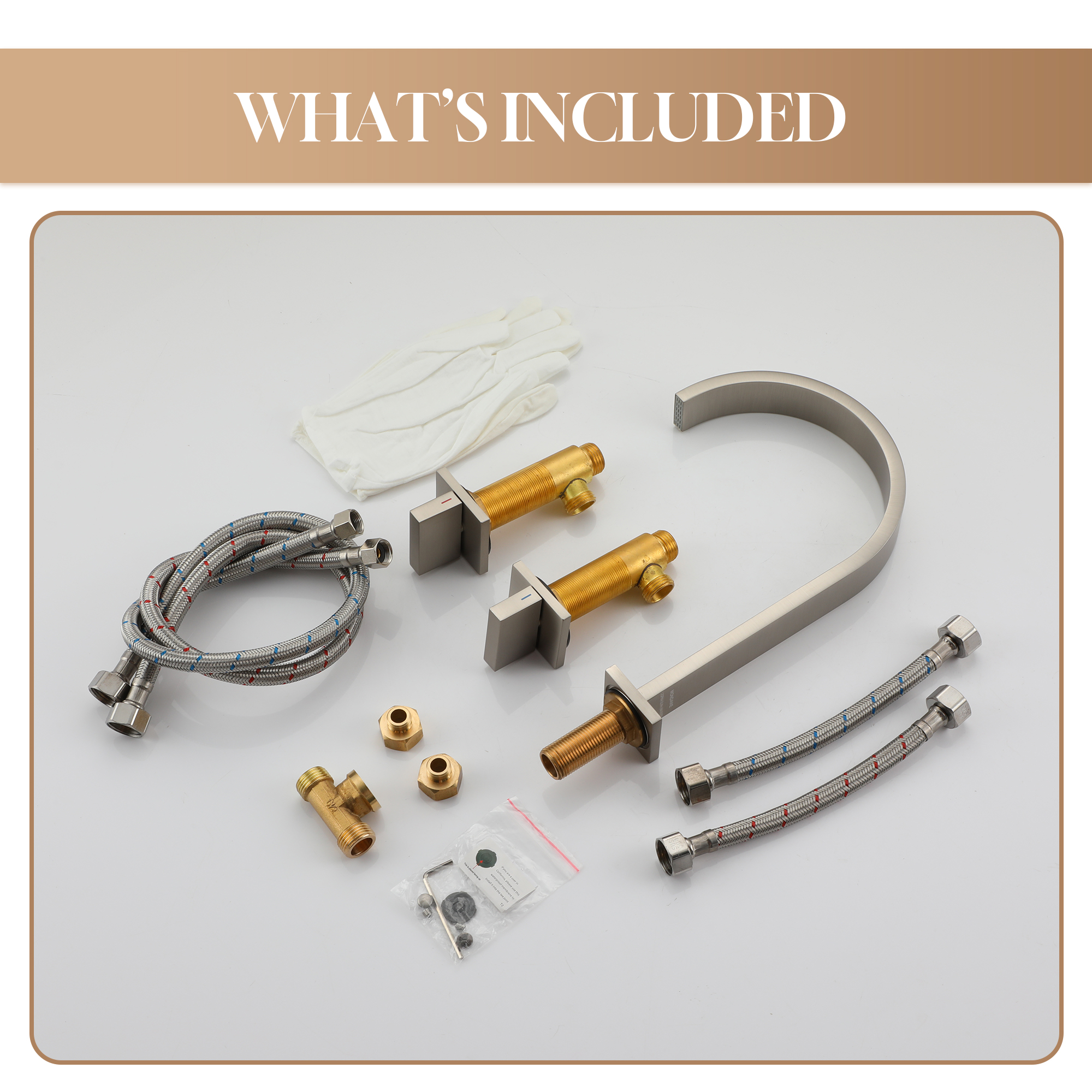 3-Hole Widespread Deck Mounted Waterfall Bathroom Basin Faucet