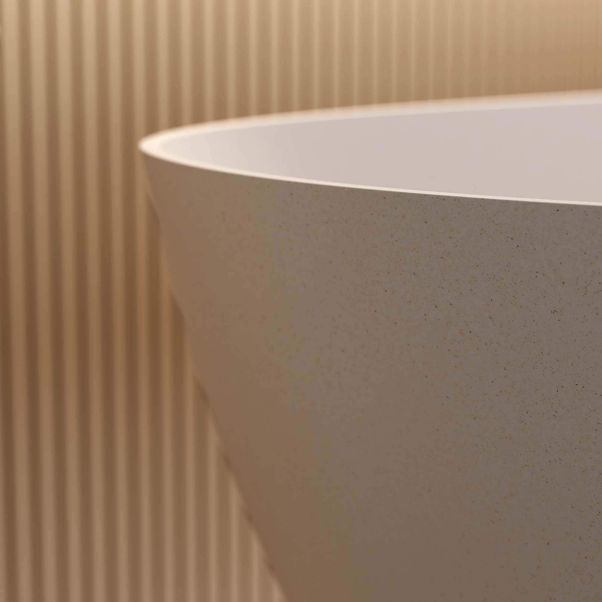 57"/61"/65"/69" Minimalist Solid Surface Freestanding Bathtub in Pine Crest and Shadow Whisper