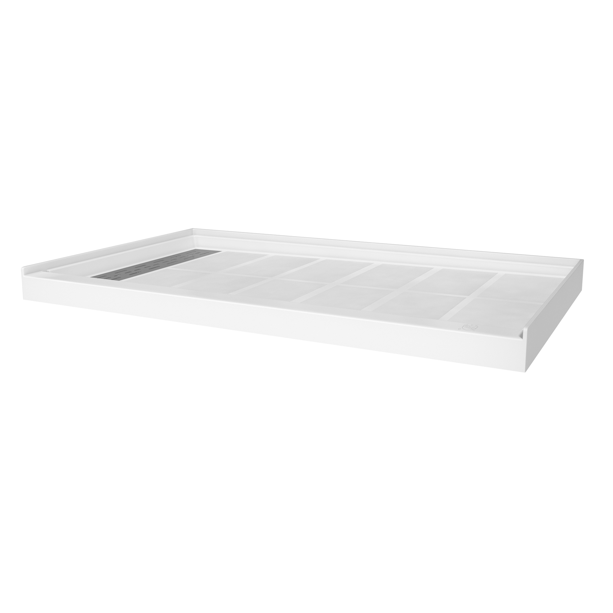 60"x36" White Solid Surface Rectangle Single Threshold Shower Pan Base