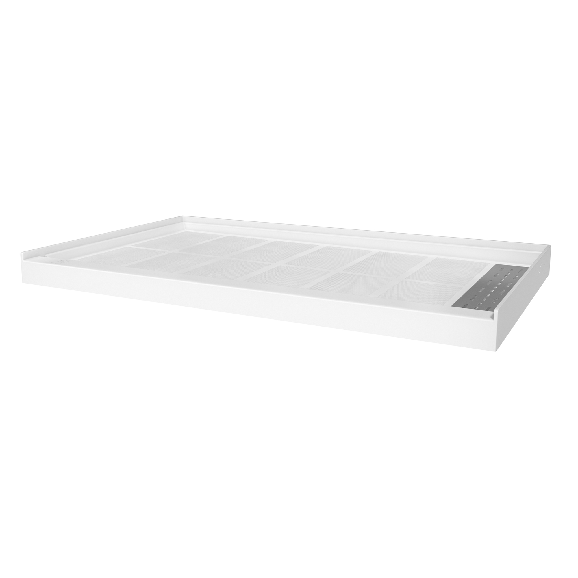 60"x36" White Solid Surface Rectangle Single Threshold Shower Pan Base