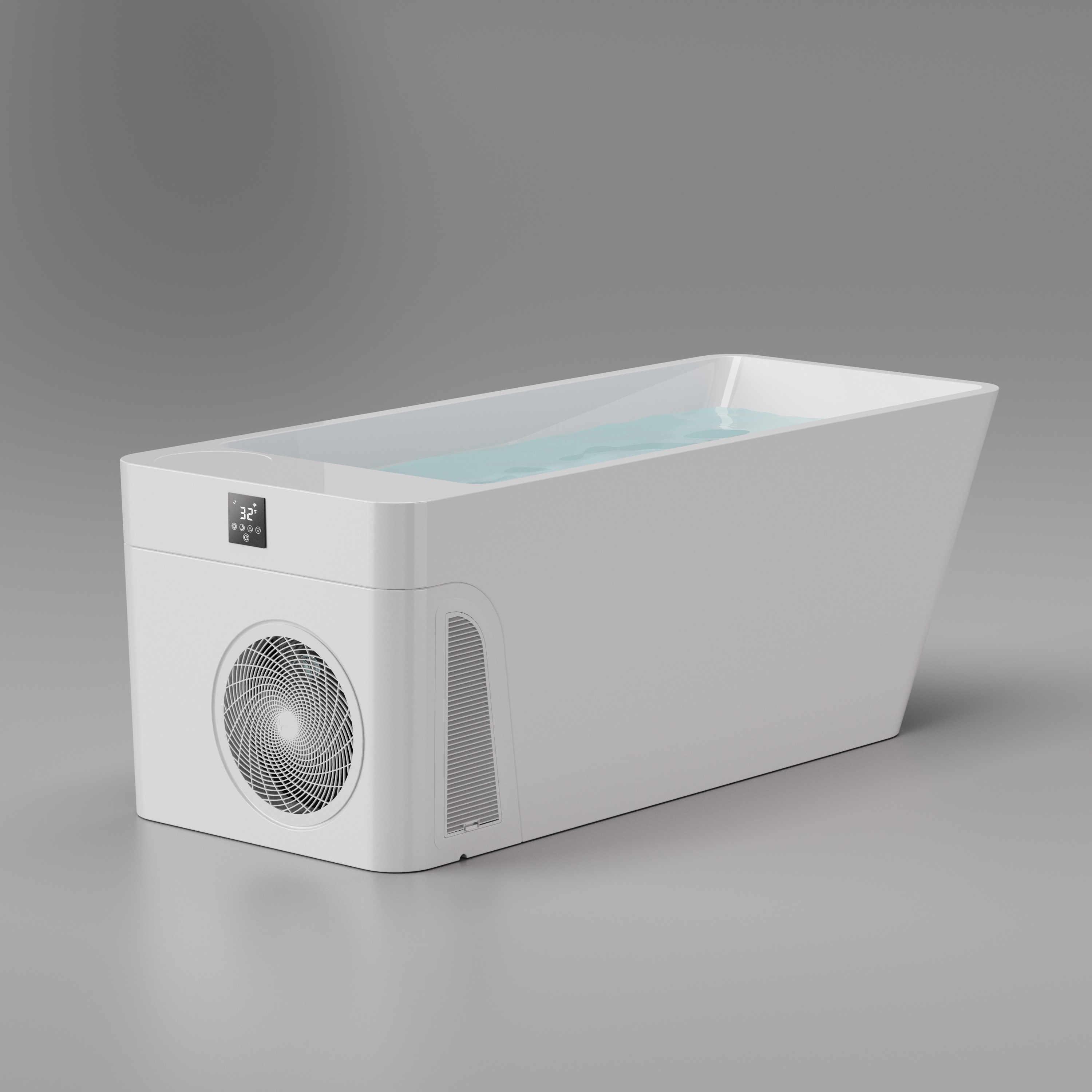 77" All-in-One Cold Plunge Tub with Built-In Chiller/Heater and Insulated Cover