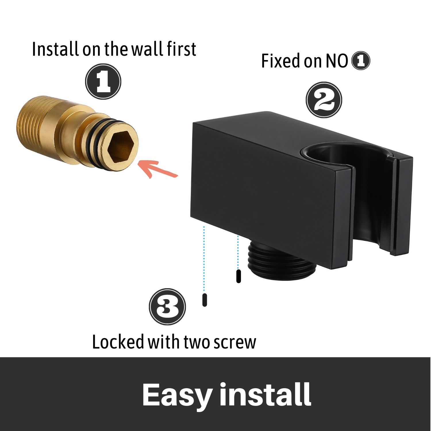 12*8 inch Wall Mounted Shower System with 3-Spray Hand Shower