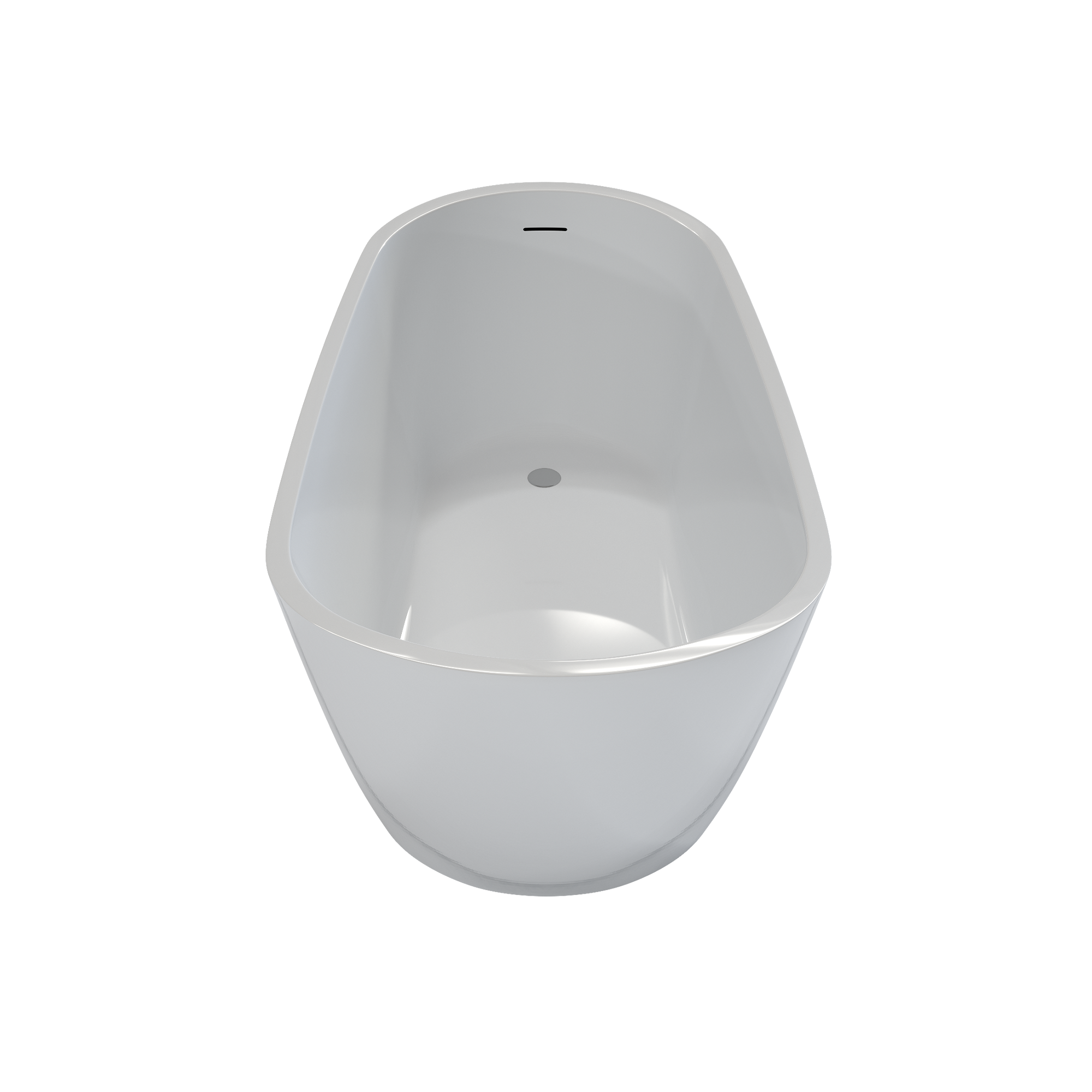 59" Glossy White Acrylic Freestanding Soaking Bathtub with Pop-Up Drain and Integrated Overflow
