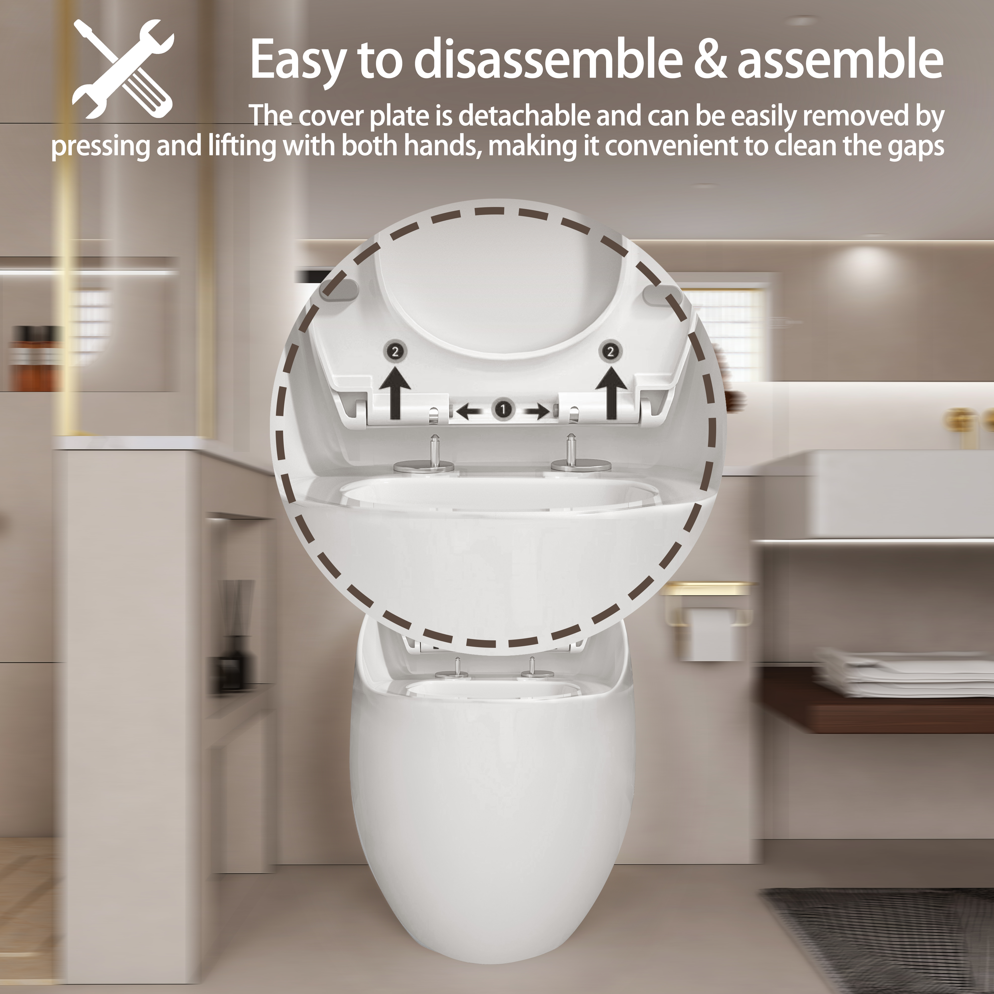 Egg Shape 1-Piece Toilet in Glossy White with 1.28 GPF Single Flush
