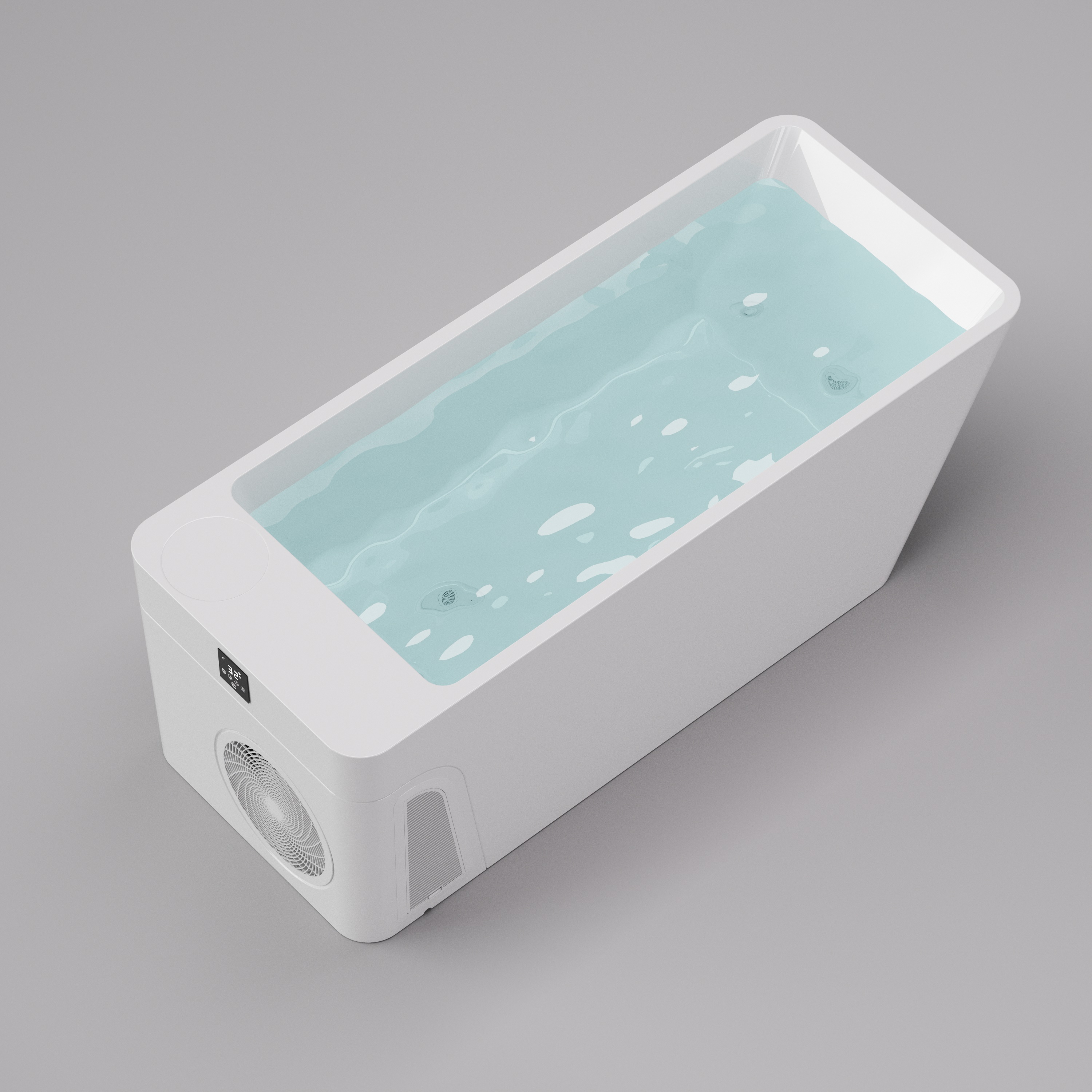 77" All-in-One Cold Plunge Tub with Built-In Chiller/Heater and Insulated Cover