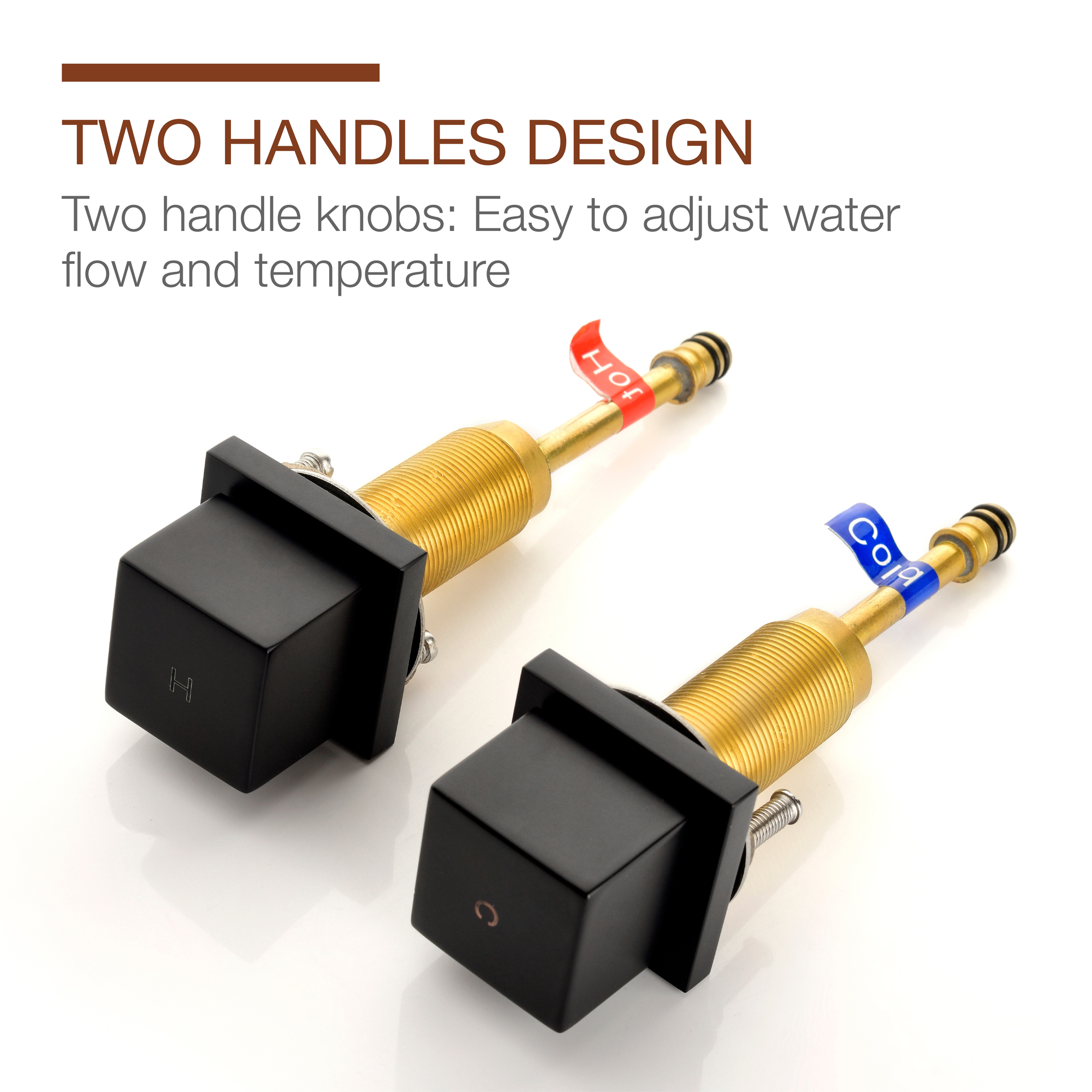 8" Widespread Solid Brass Double Handle Bathroom Faucet with Waterfall Spout