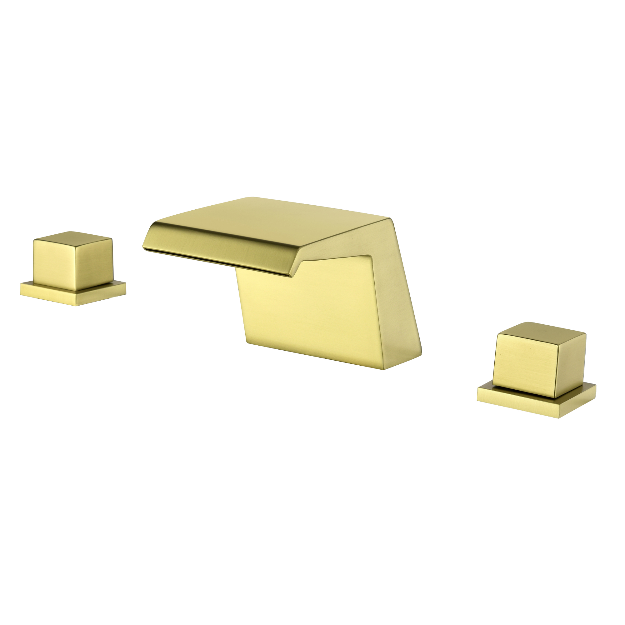 8" Widespread Solid Brass Double Handle Bathroom Faucet with Waterfall Spout