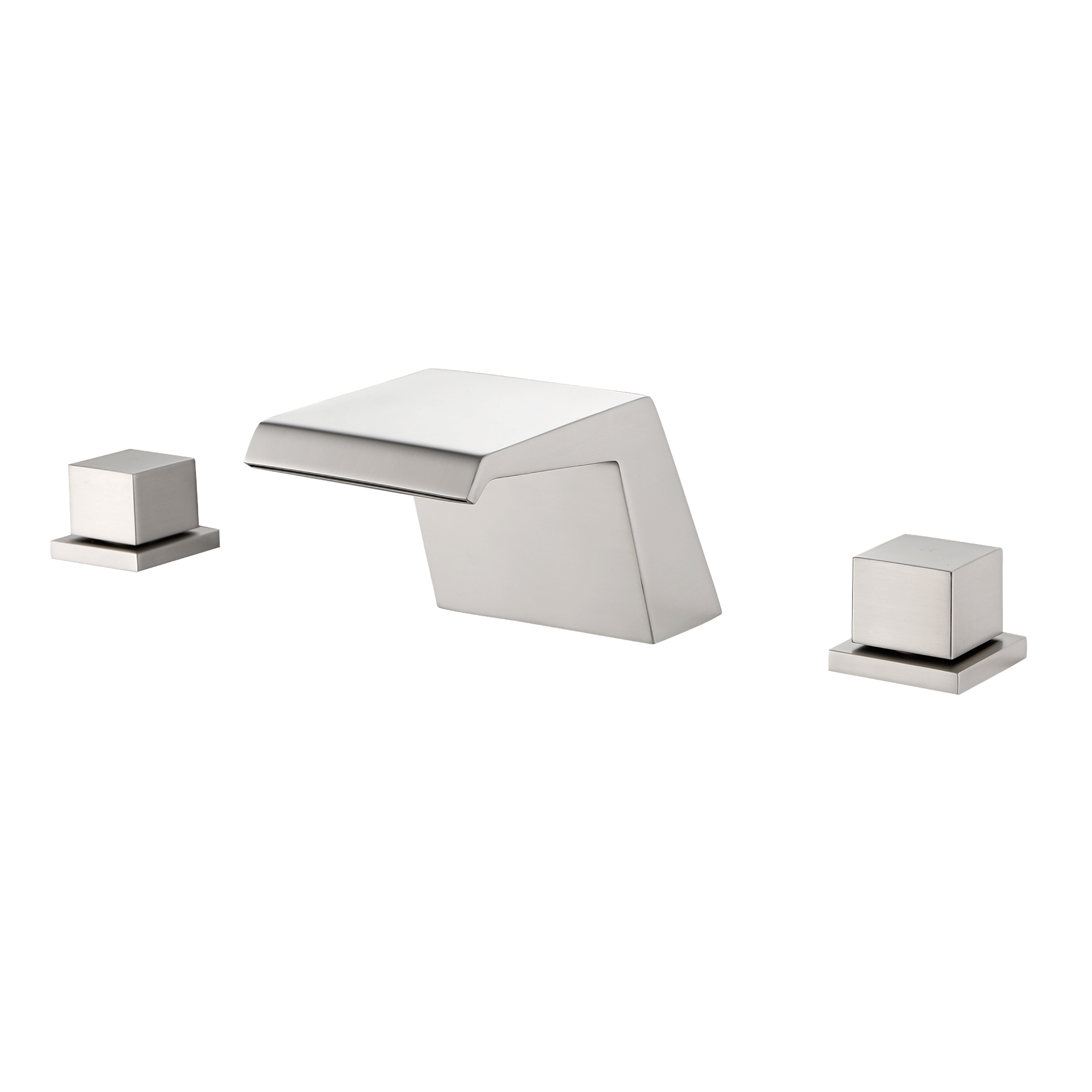 8" Widespread Solid Brass Double Handle Bathroom Faucet with Waterfall Spout