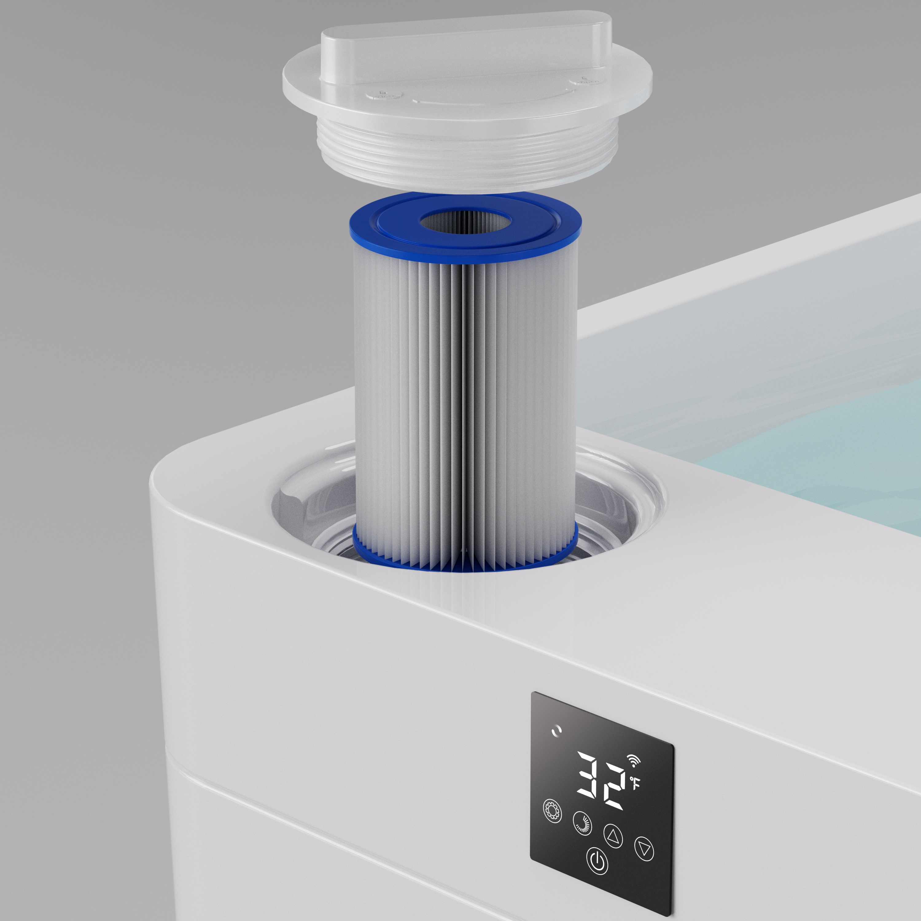 77" All-in-One Cold Plunge Tub with Built-In Chiller/Heater and Insulated Cover