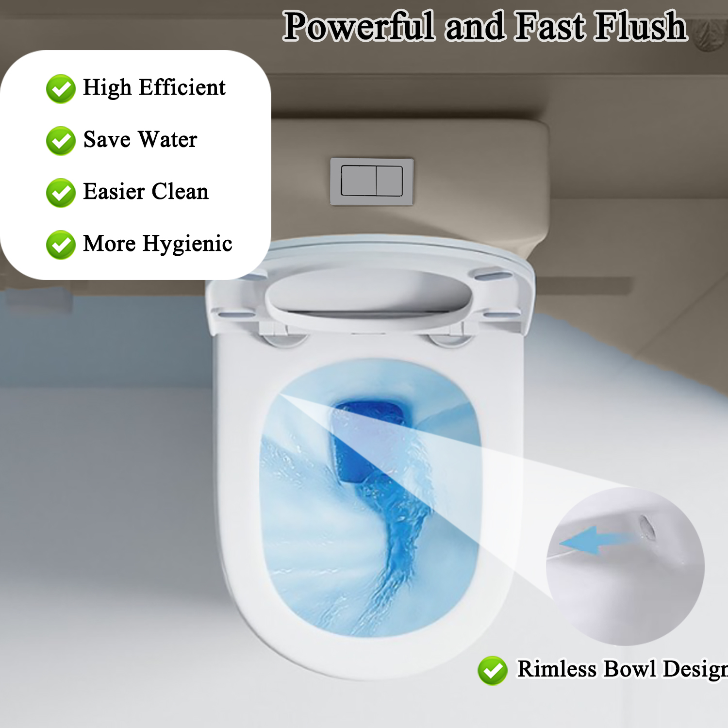 Compact One-Piece Toilet with Dual Flush & Quiet Soft Close Seat