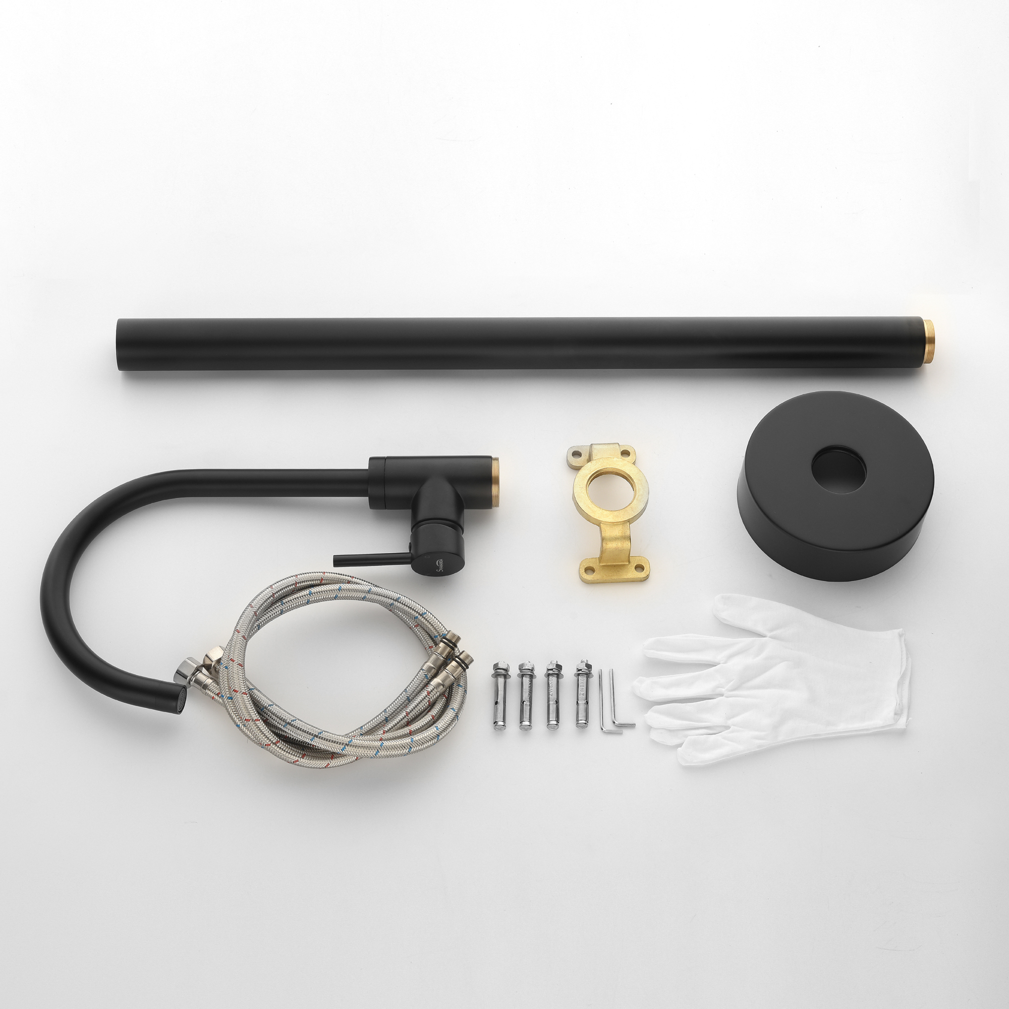 Freestanding Bathtub Faucet with Single-Handle Brass Floor Mount Filler & 360-Degree Rotation