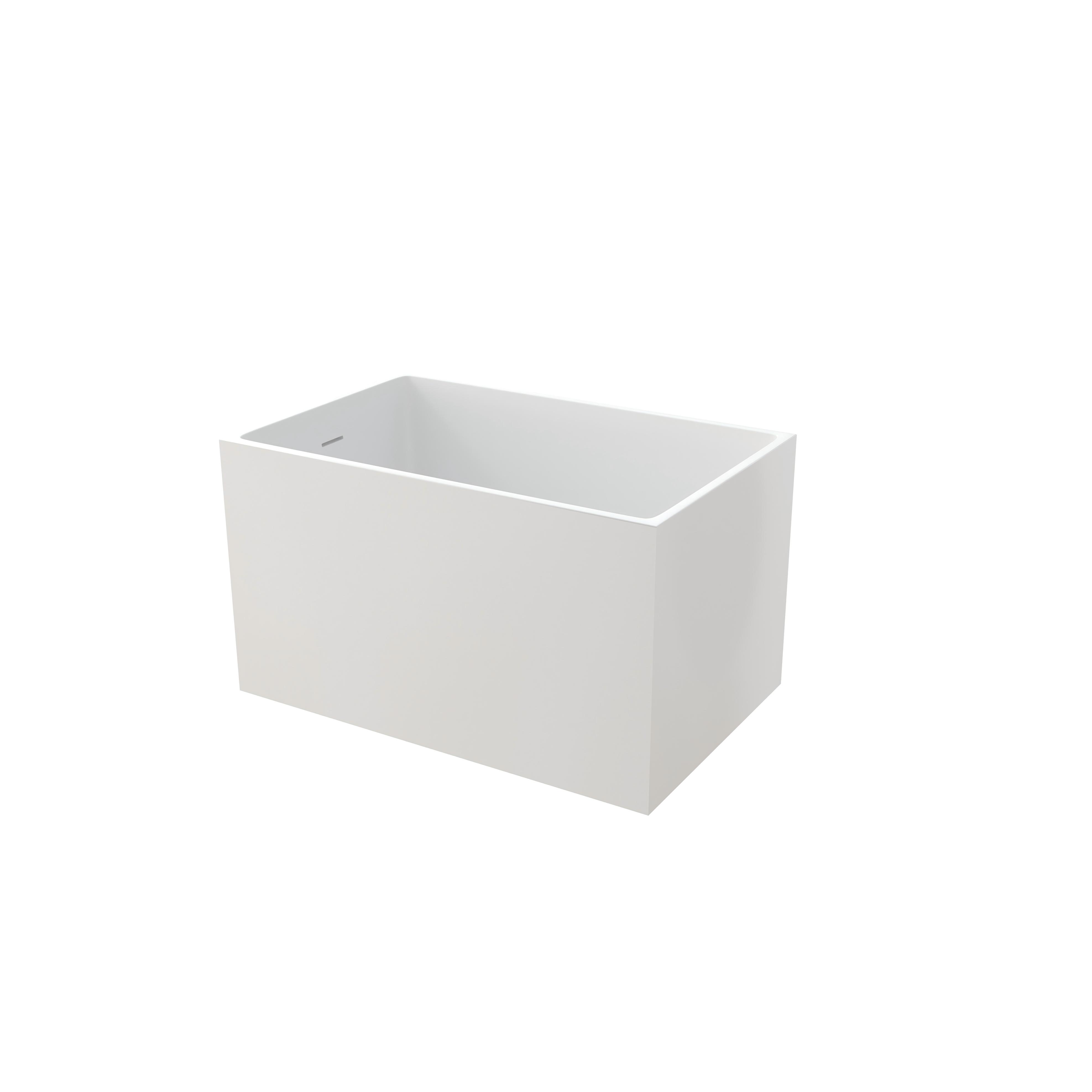 43" Scandinavian Minimalist Acrylic Freestanding Bathtub with Built-In Seat