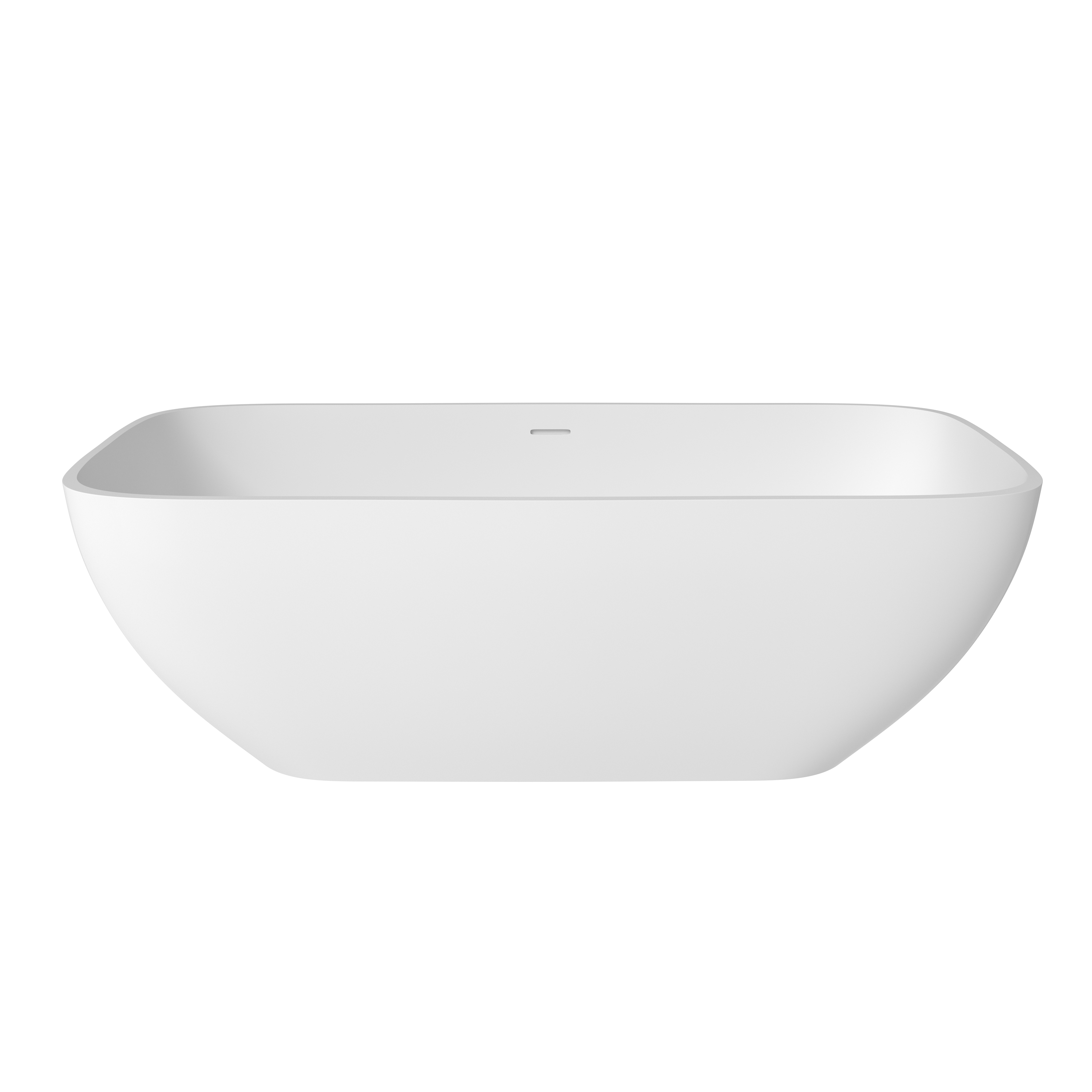 67" Rectangular Solid Surface Freestanding Bathtub with Hand Polished Design
