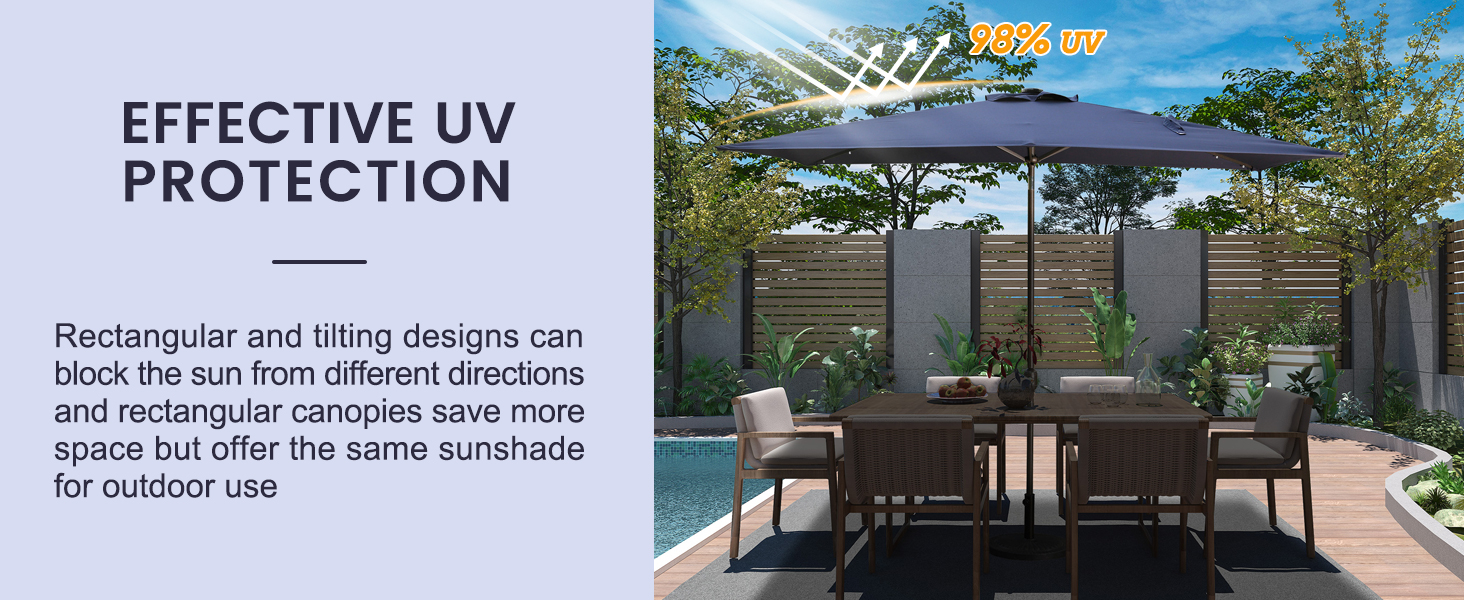 Outdoor Patio Umbrella with UV Protection Feature