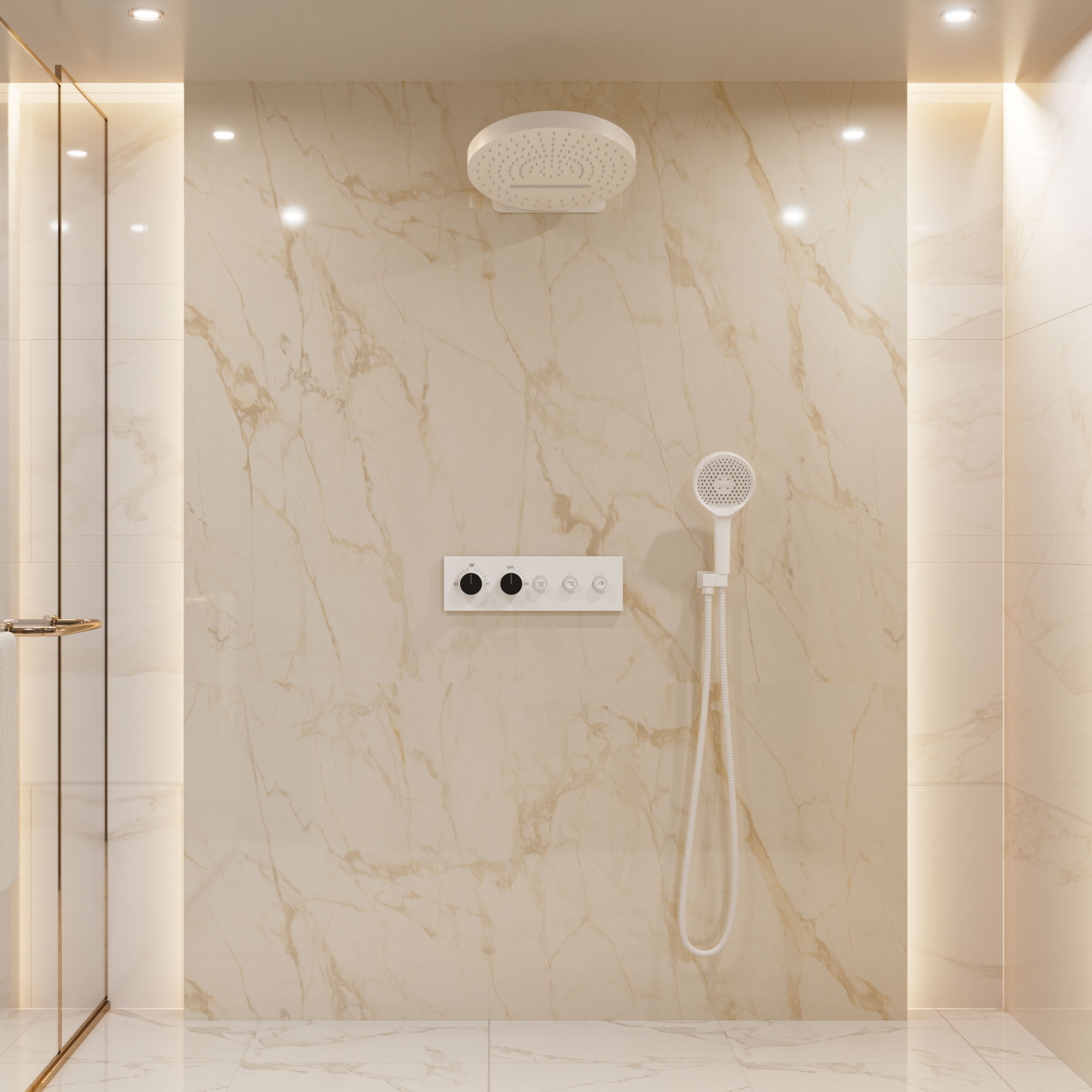 16'' Round Rainfall Multifunctional Shower System With 3-Spray Modes