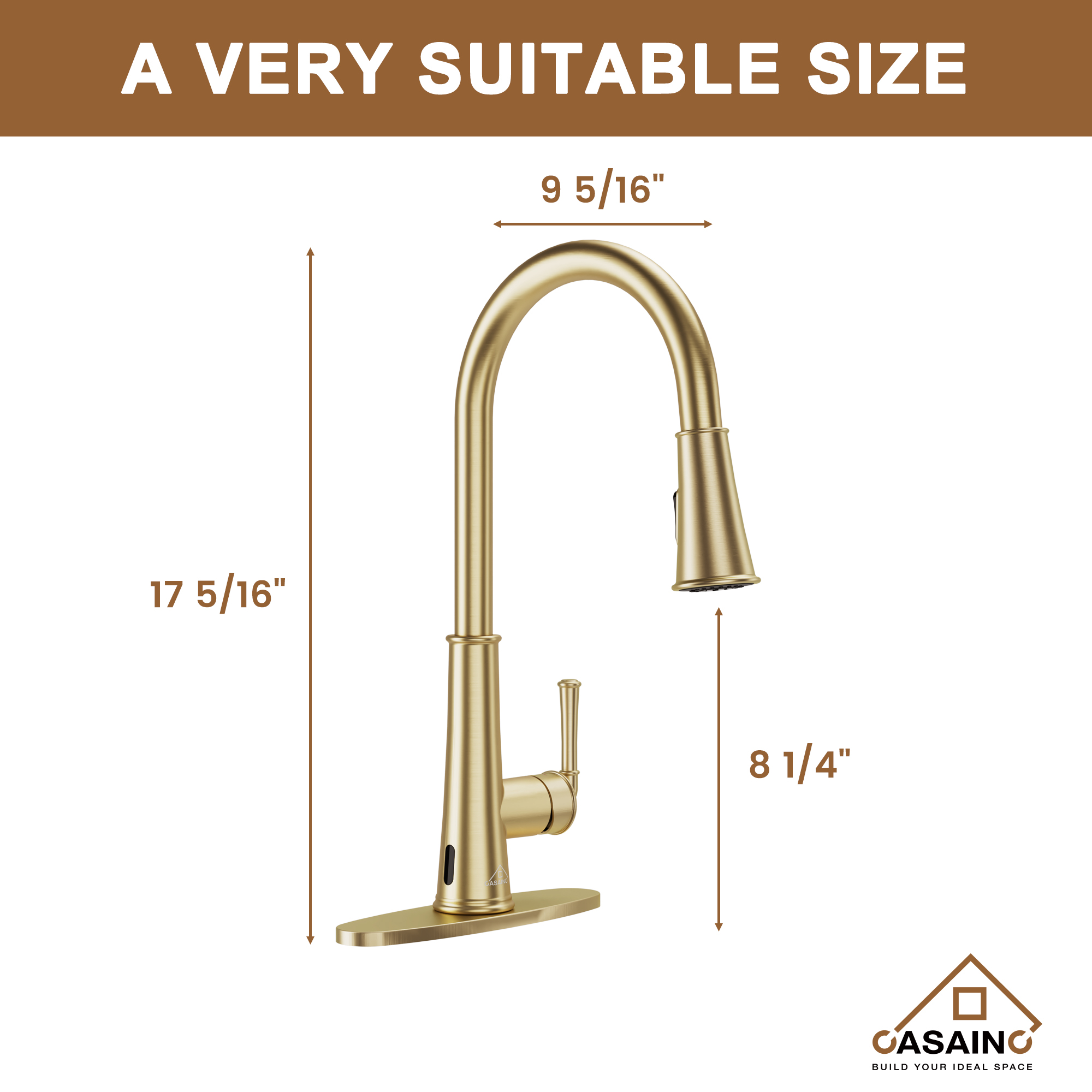 1.8gpm Touchless Pull Down Single Handle Kitchen Faucet With LED Function Soap Dispenser and Deck Plates Included Washing Dishes Infrared Induction Save Water