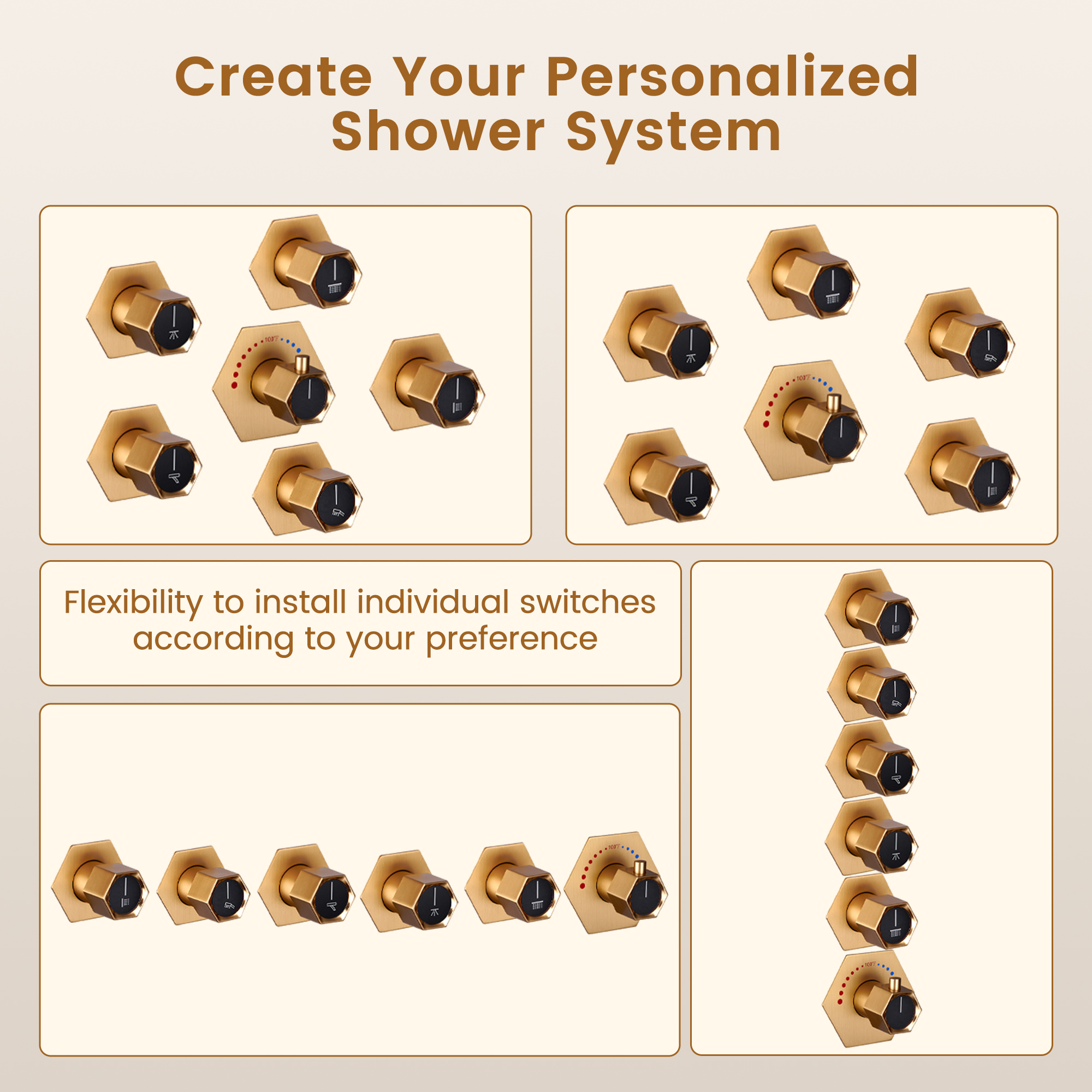 22.8" x 15" Luxury Thermostatic Ceiling-Mount Shower System with 64-Color LED Lights