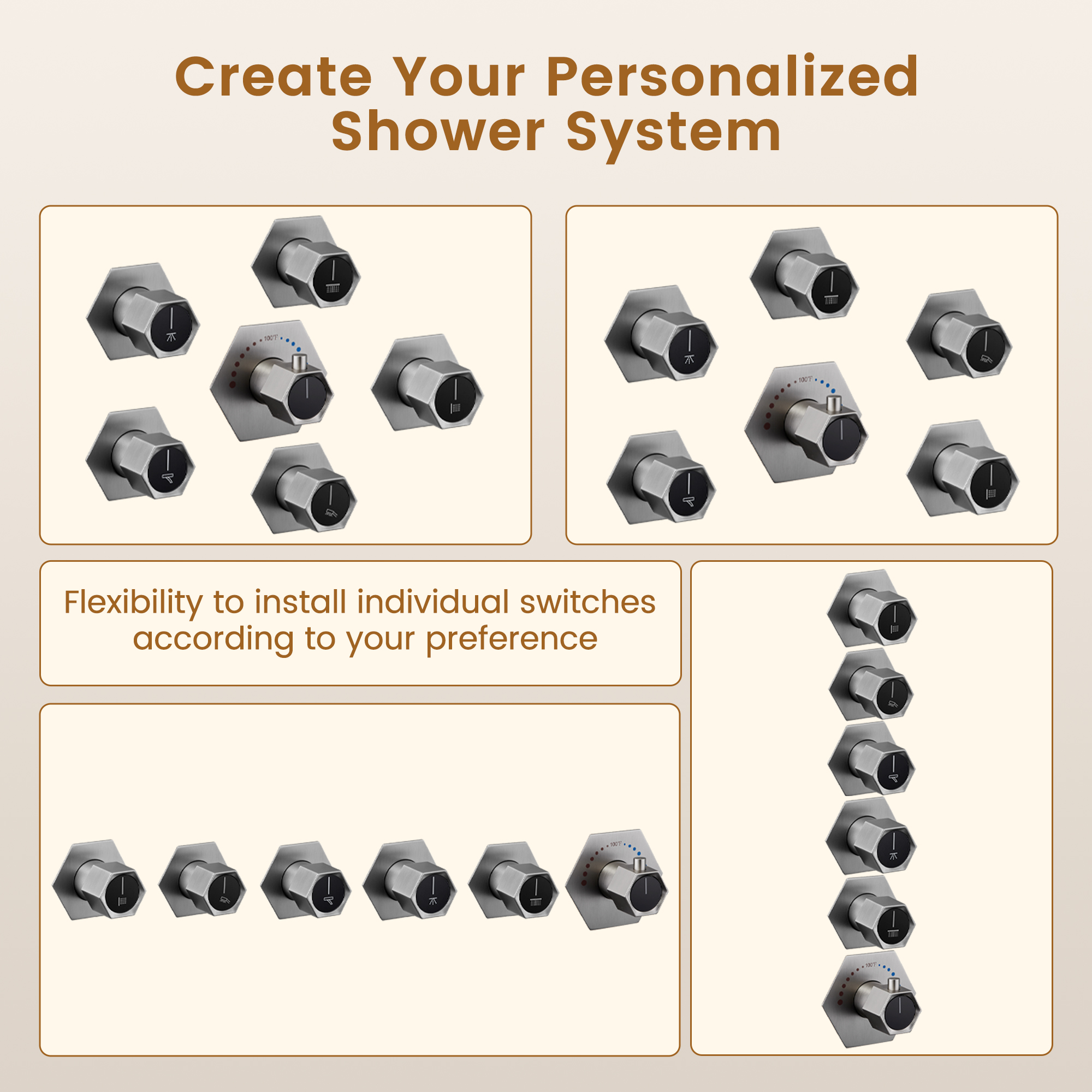 22.8" x 15" Luxury Thermostatic Ceiling-Mount Shower System with 64-Color LED Lights