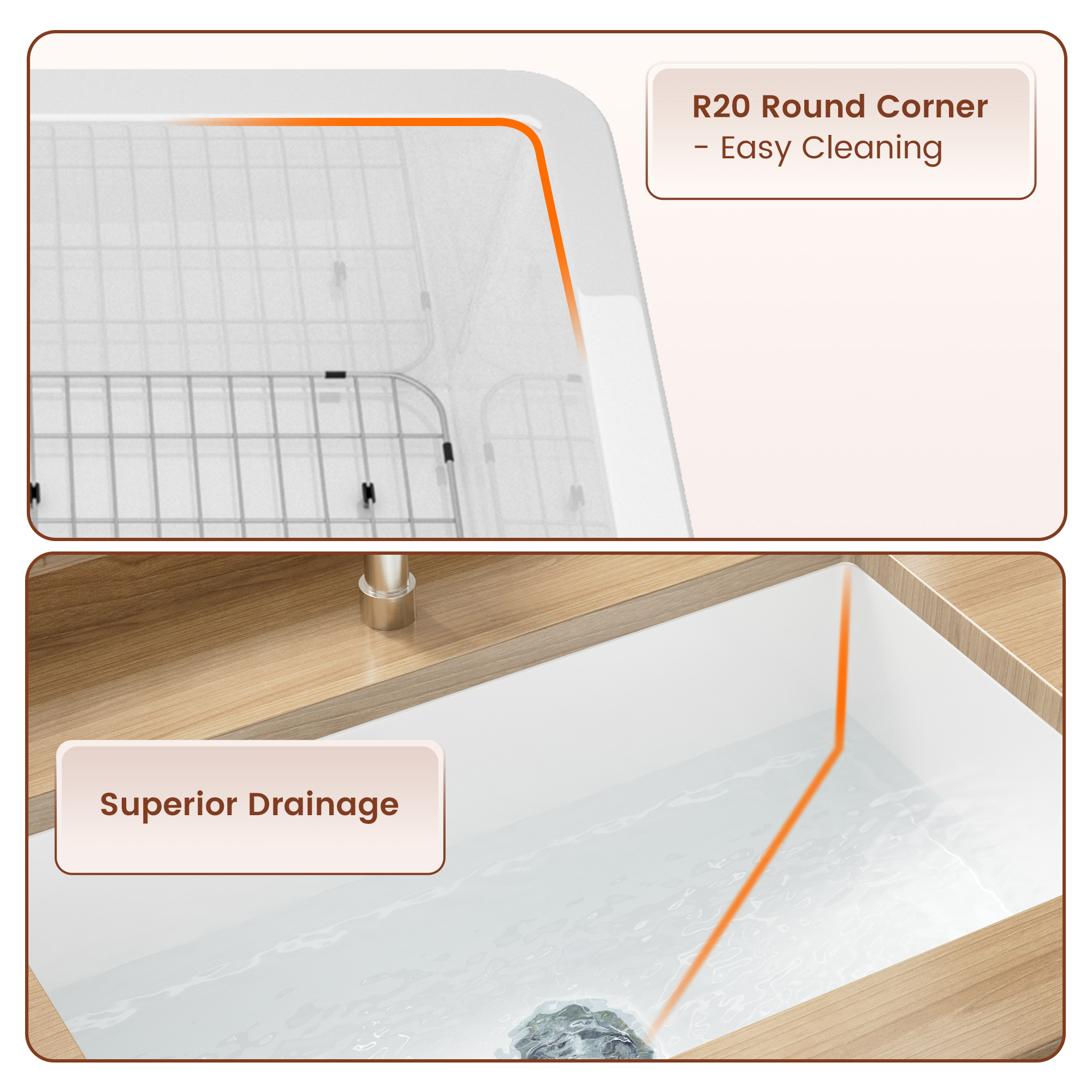 32 in. Undermount Single Bowl Fireclay Kitchen Sink with Grid and Drainer