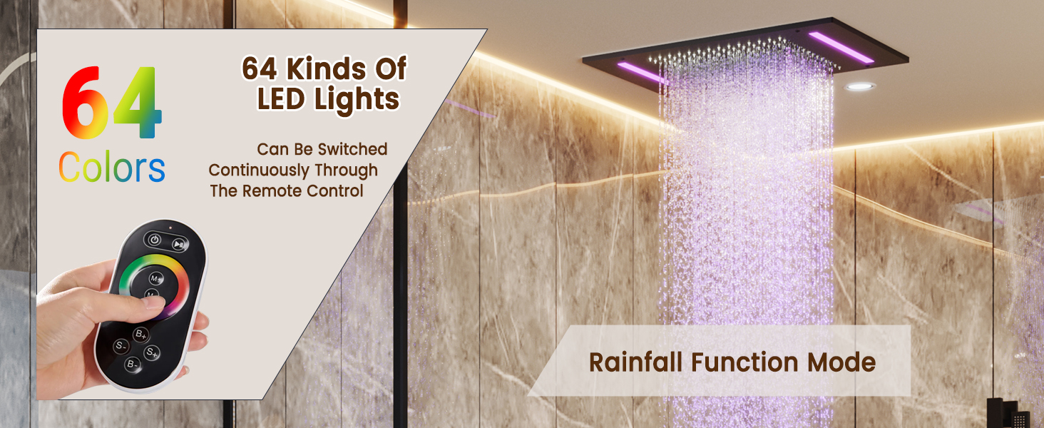 Shower System with LED Lights