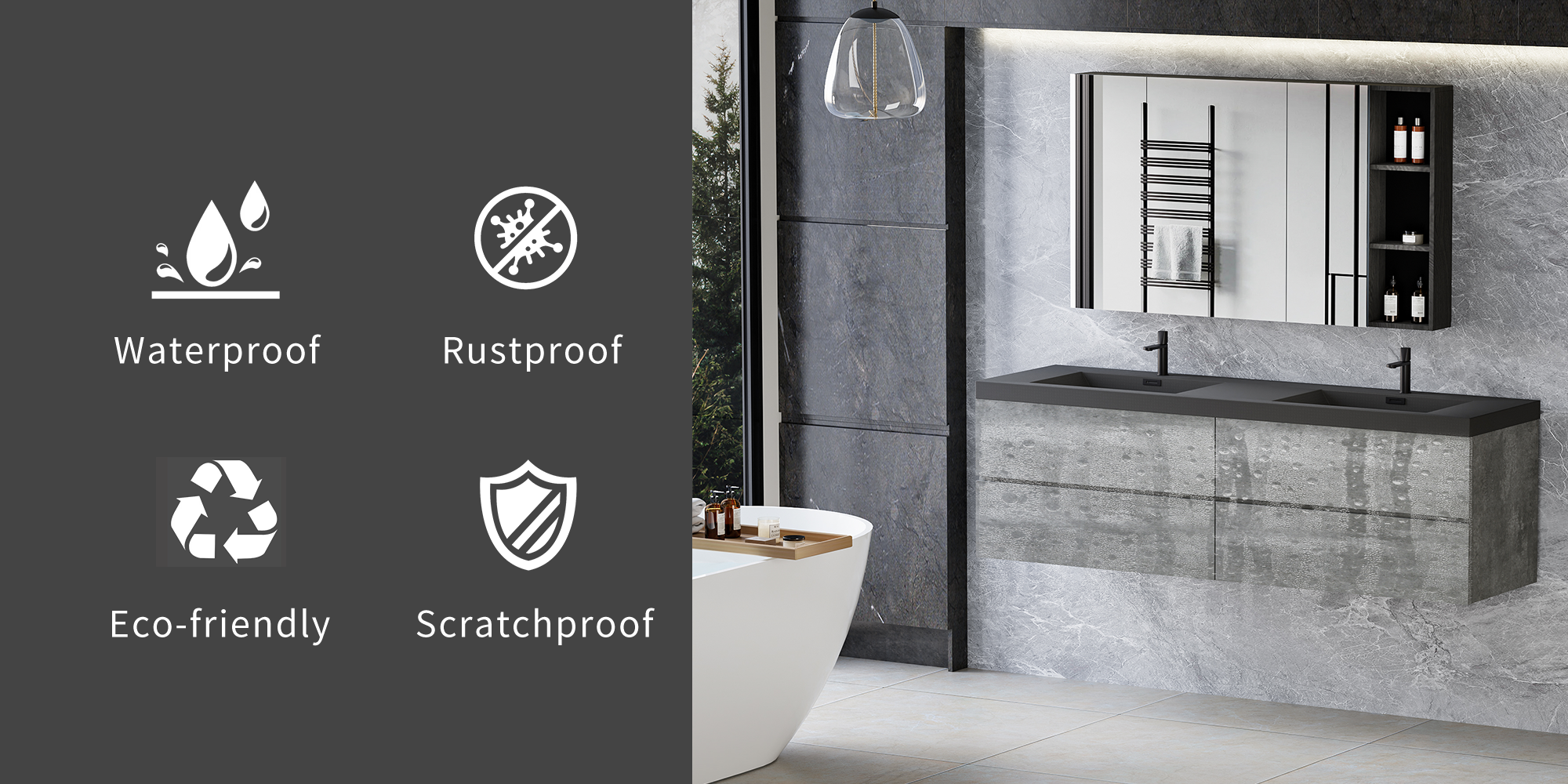 72" Bathroom Vanity with Double Sink