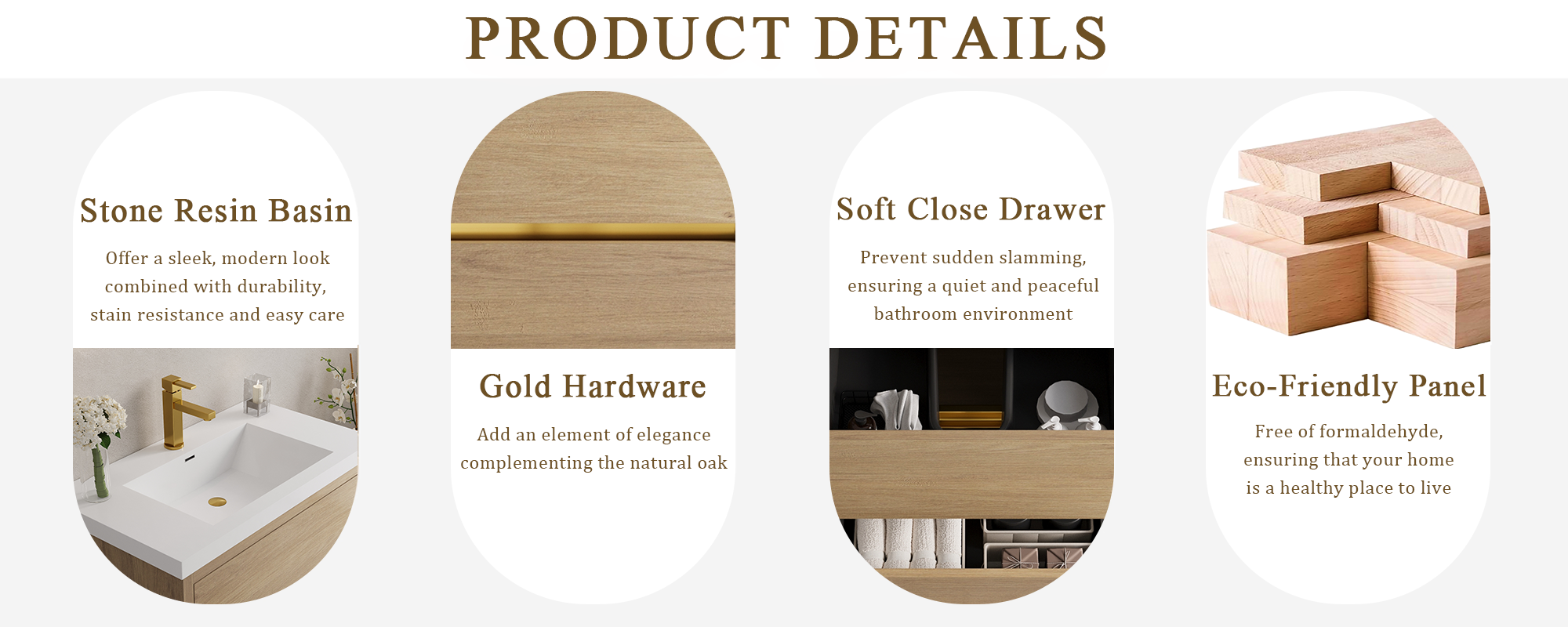 Bathroom Vanity in Natural Oak