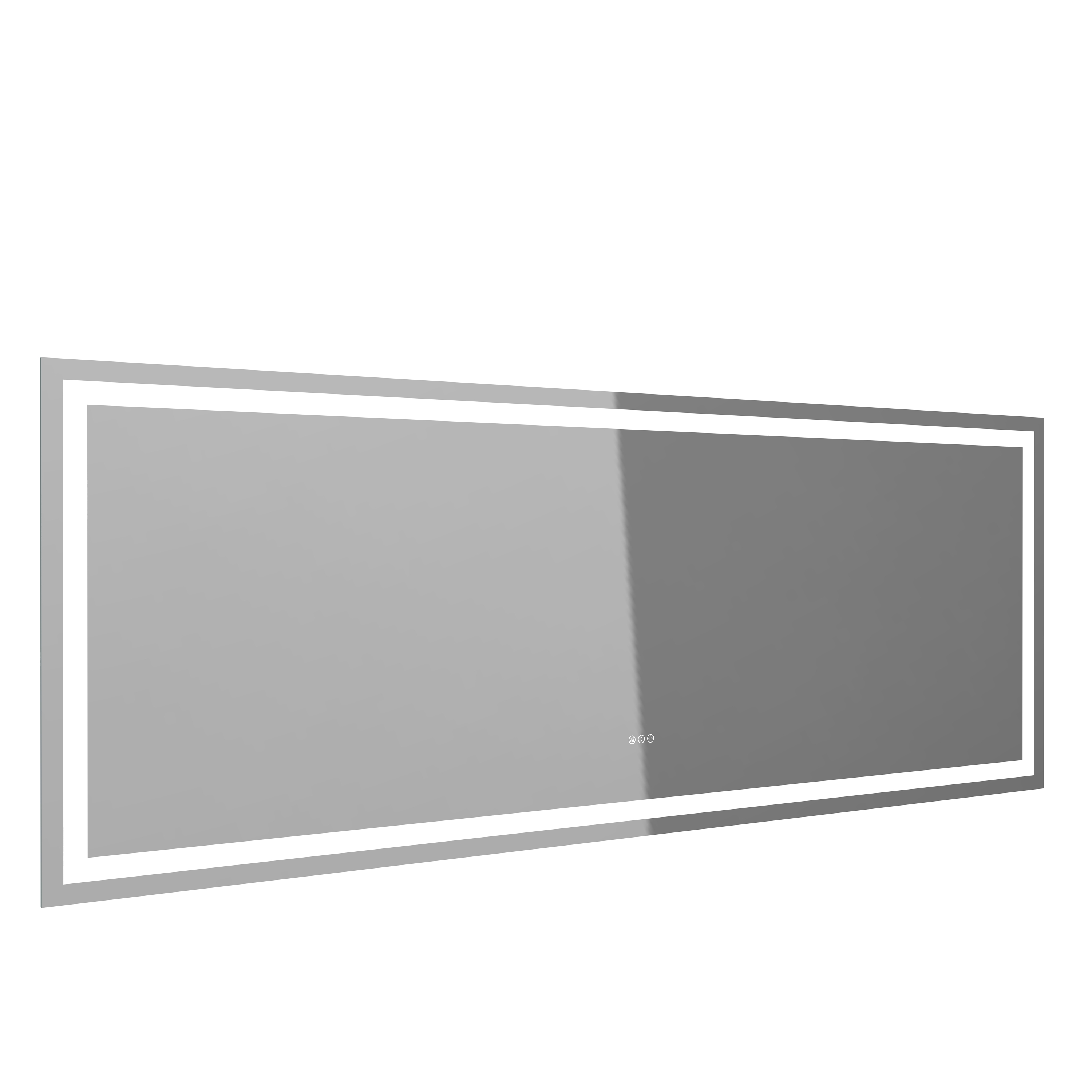 Rectangular Frameless LED Bathroom Mirror with Anti-Fog & Adjustable Color