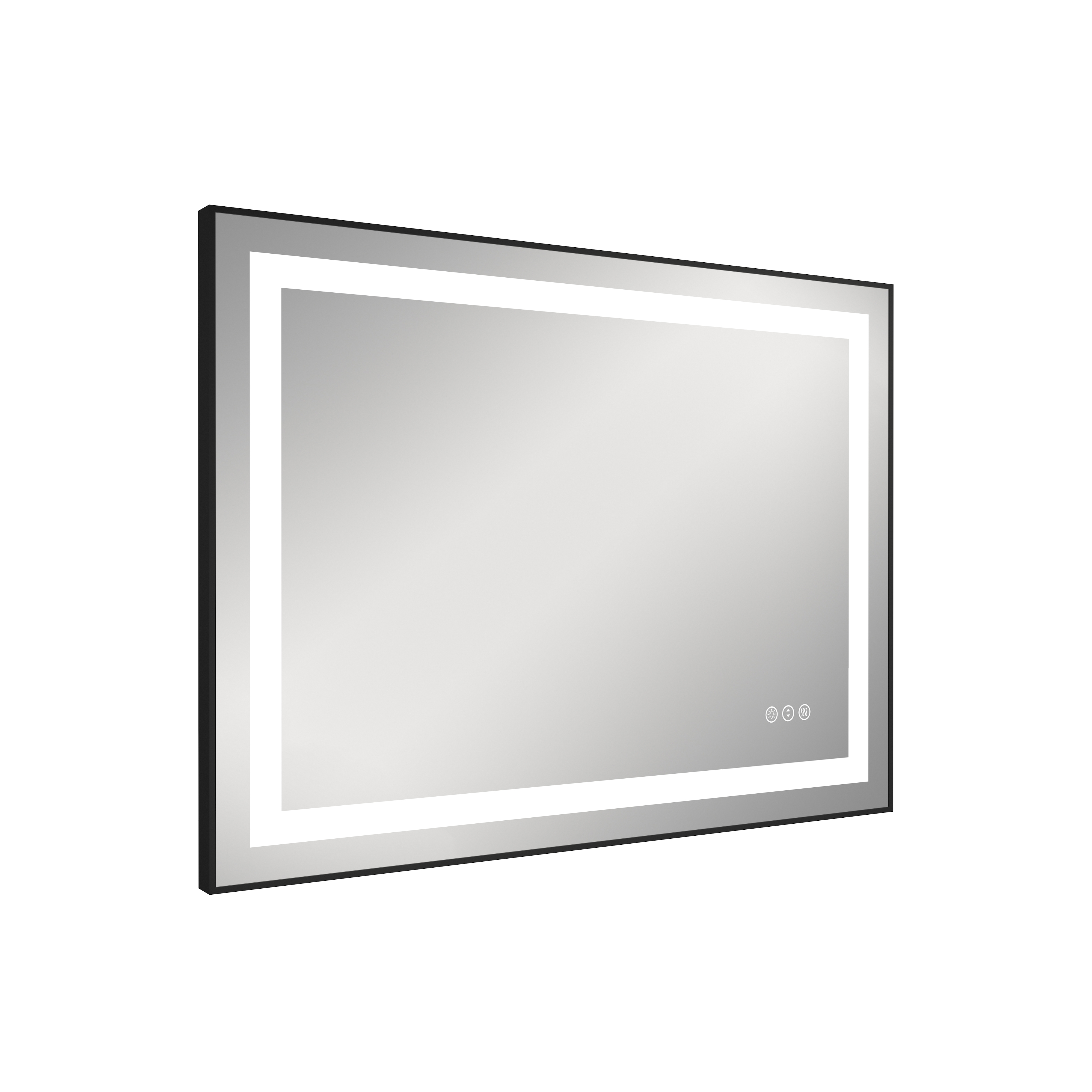 Anti-Fog LED Bathroom Mirror with Black Aluminum Frame