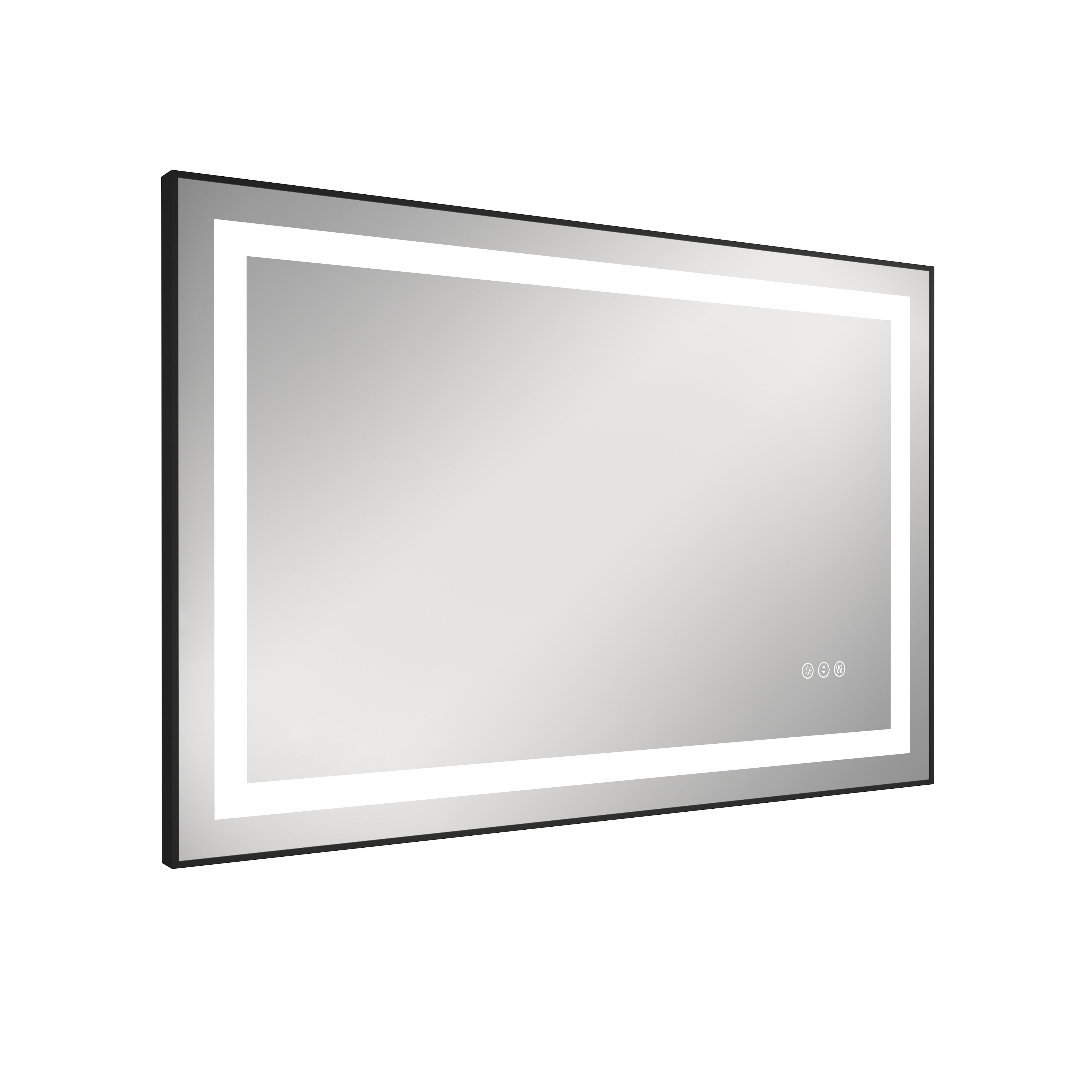 Anti-Fog LED Bathroom Mirror with Black Aluminum Frame