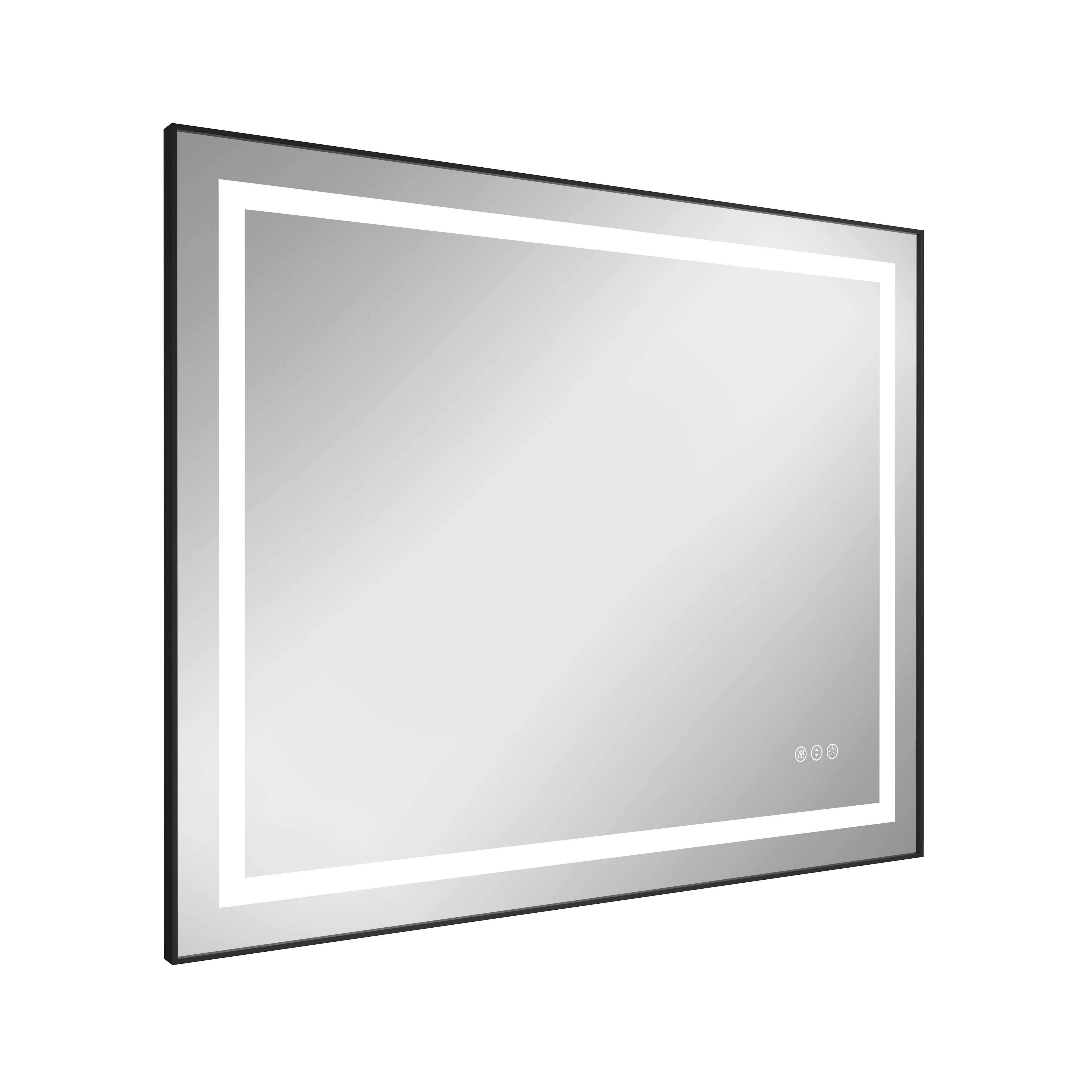 Anti-Fog LED Bathroom Mirror with Black Aluminum Frame
