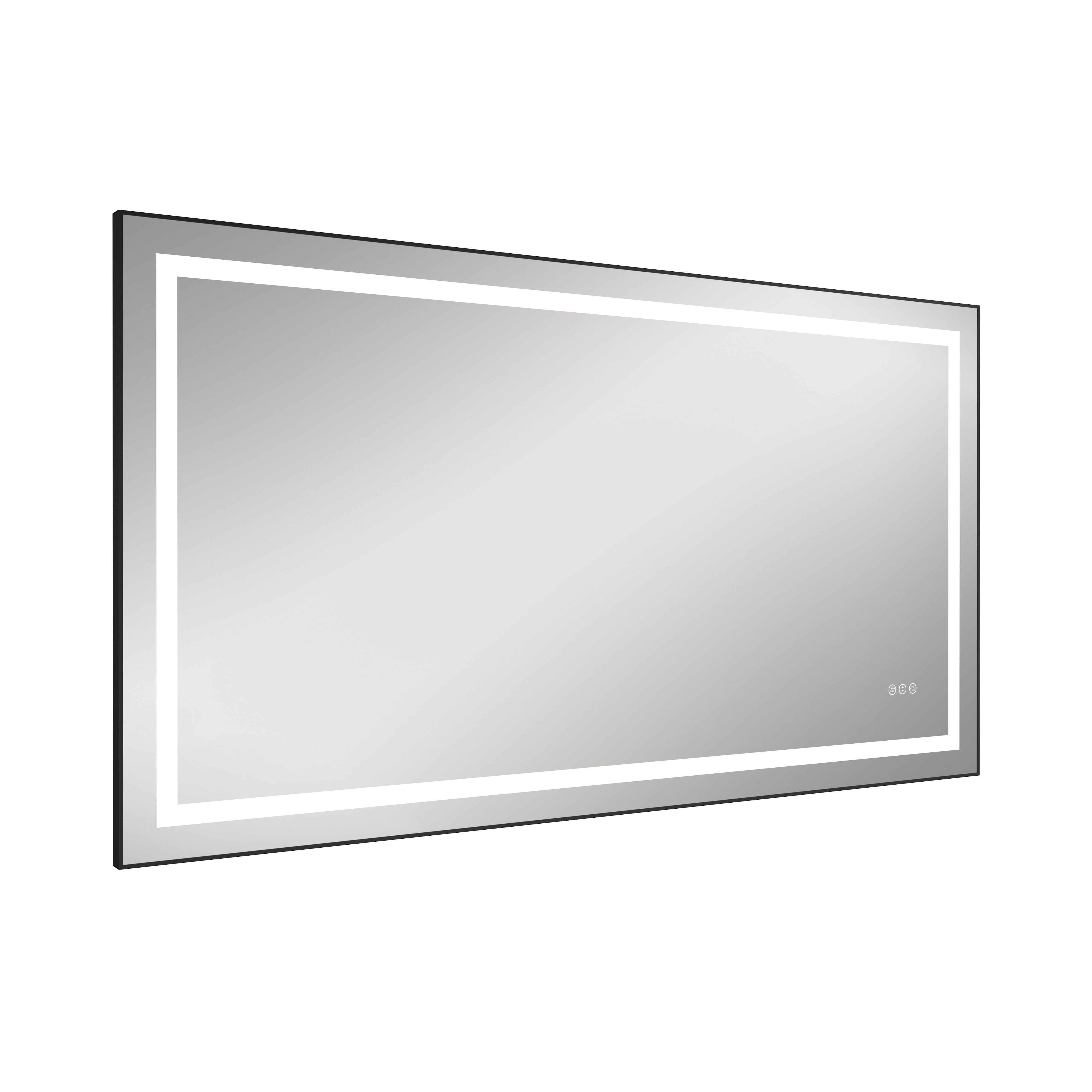 Anti-Fog LED Bathroom Mirror with Black Aluminum Frame