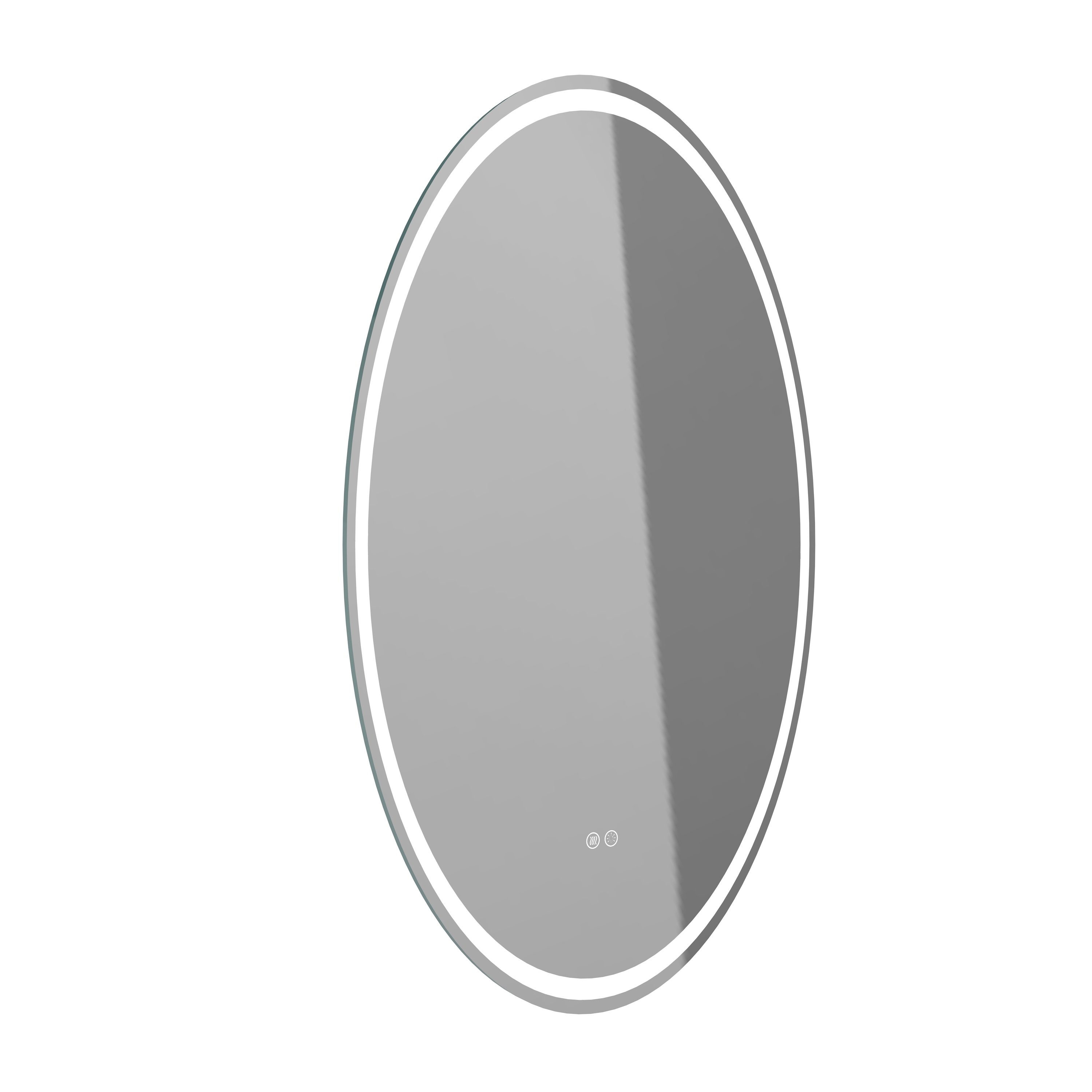 Oval Frameless LED Bathroom Mirror with Front & Backlit, Anti-Fog