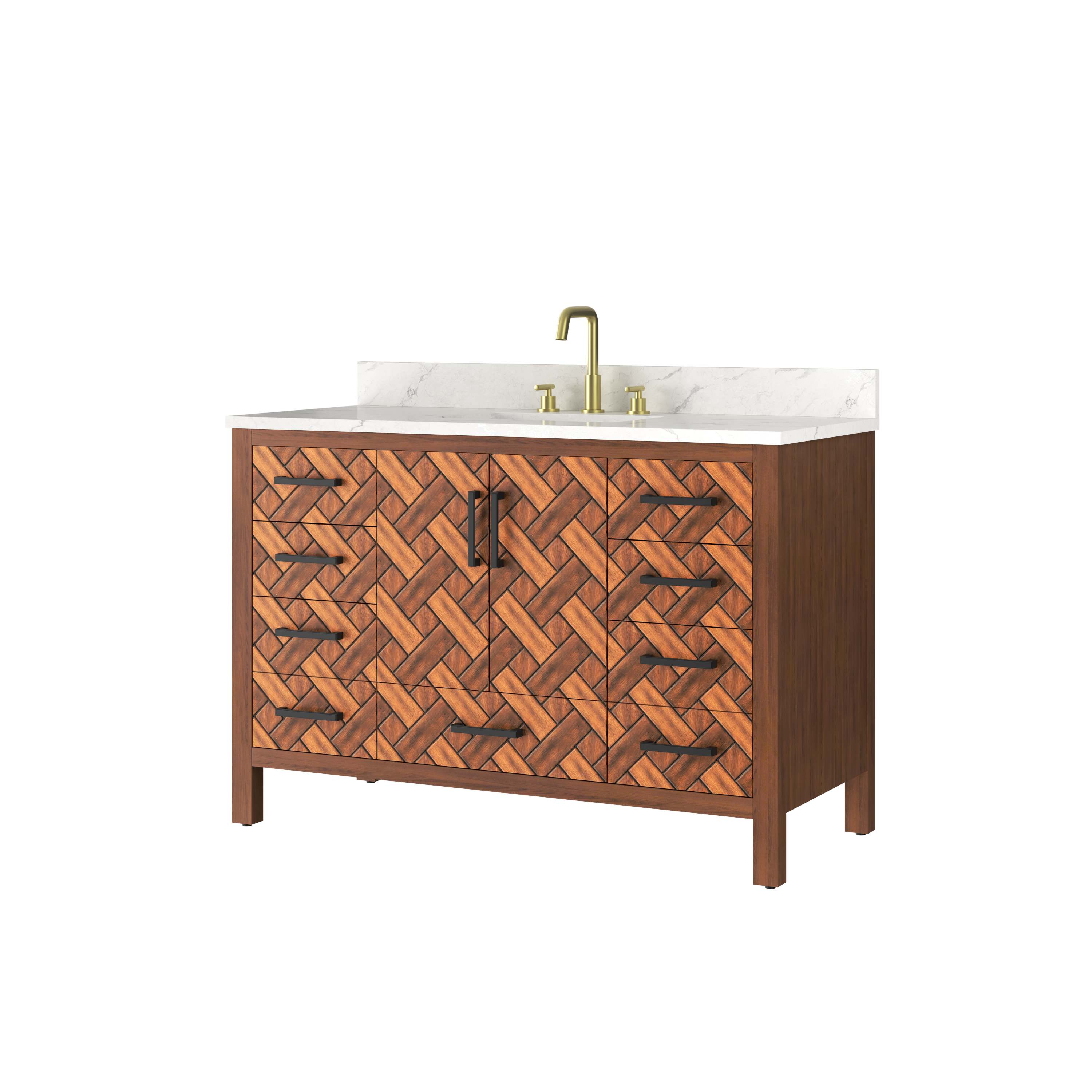 48" Bathroom Vanity with Engineering Stone Top & Single Sink