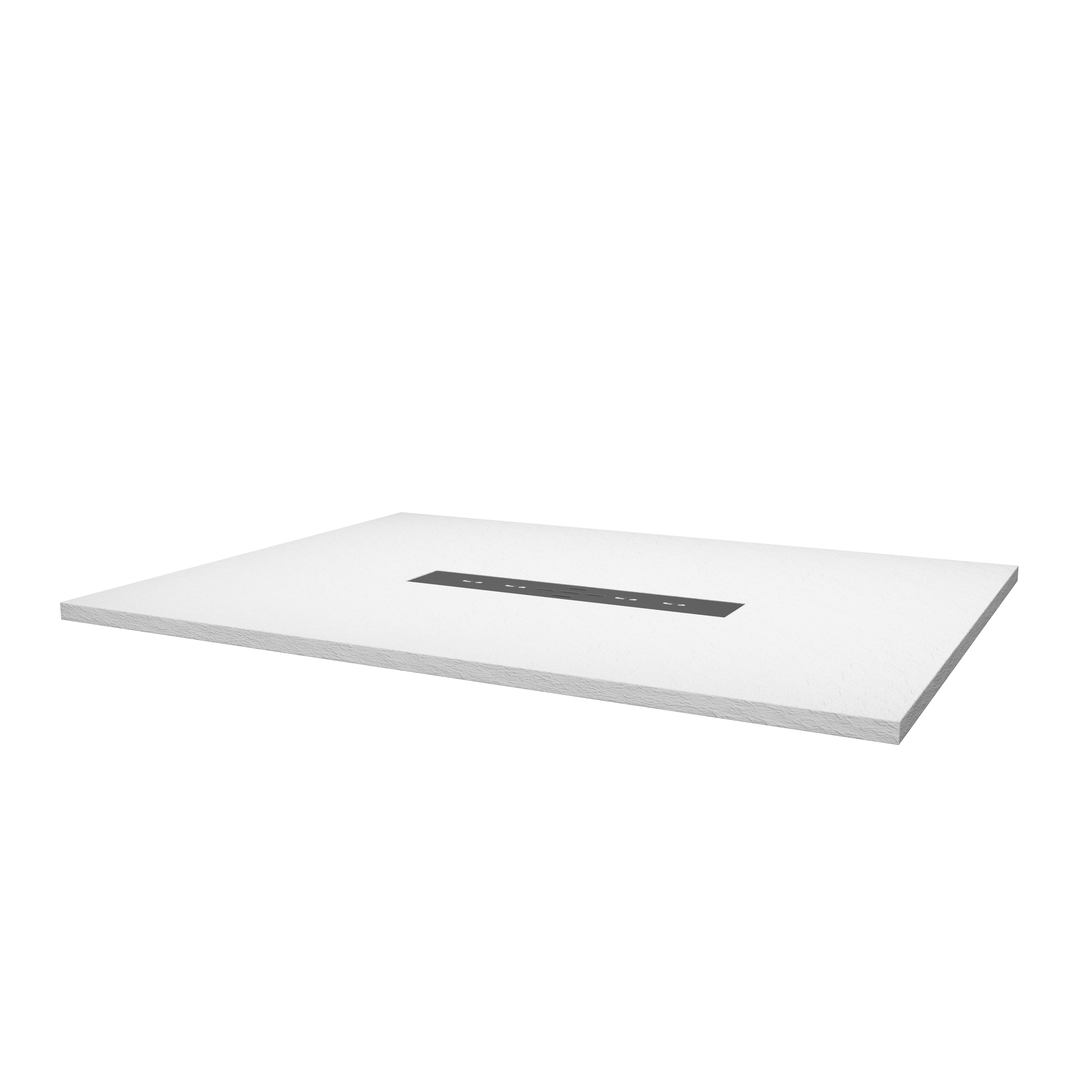 Durable SMC Composite Shower Base Pan with Center Drain in Black & White