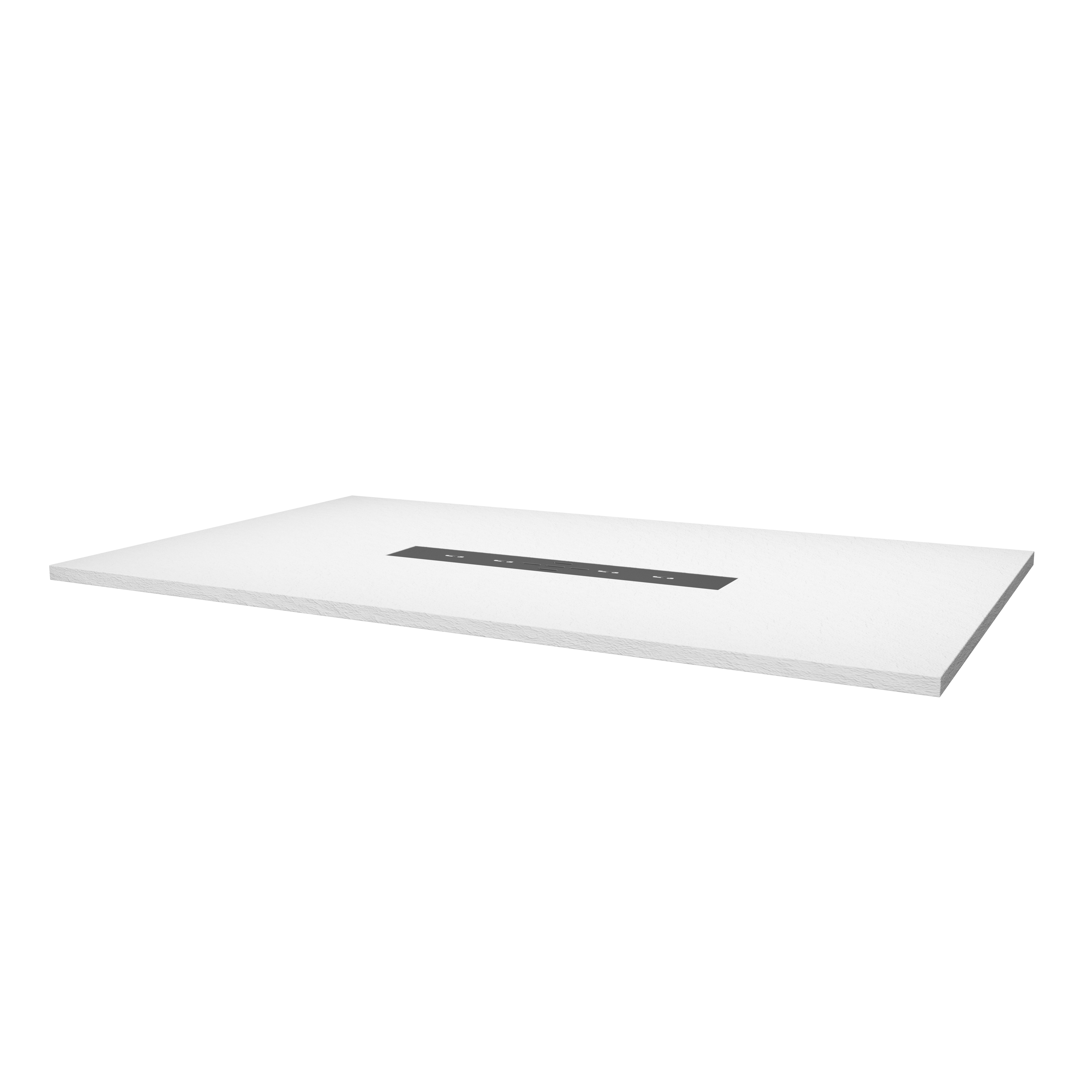 Durable SMC Composite Shower Base Pan with Center Drain in Black & White