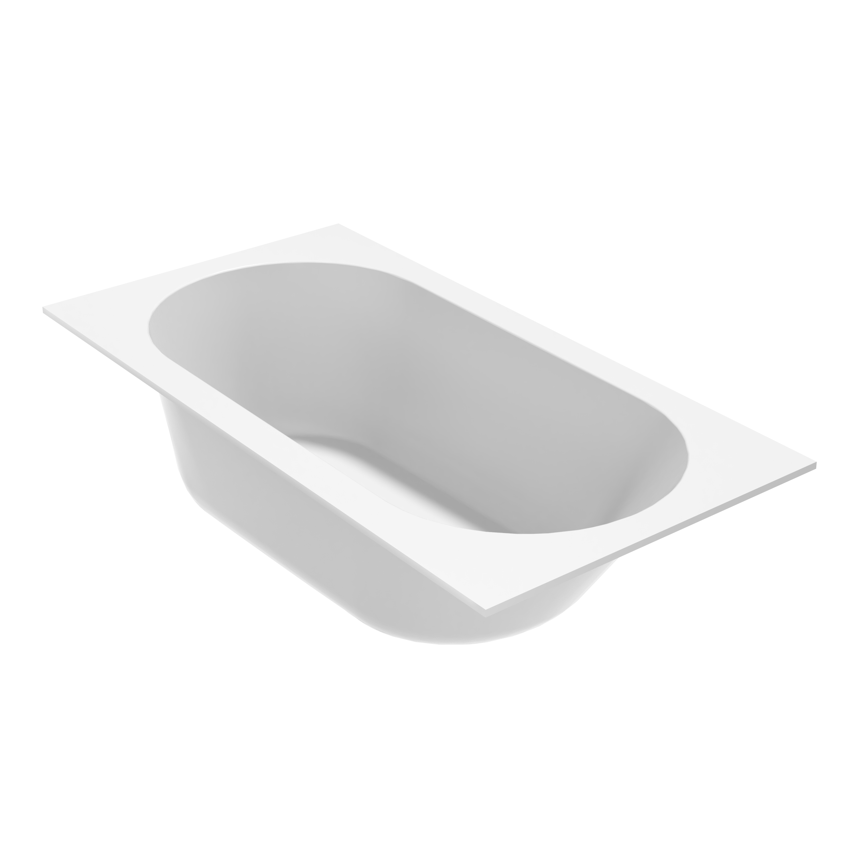 60" Luxury Drop-In Acrylic Soaking Bathtub with Rounded Interior