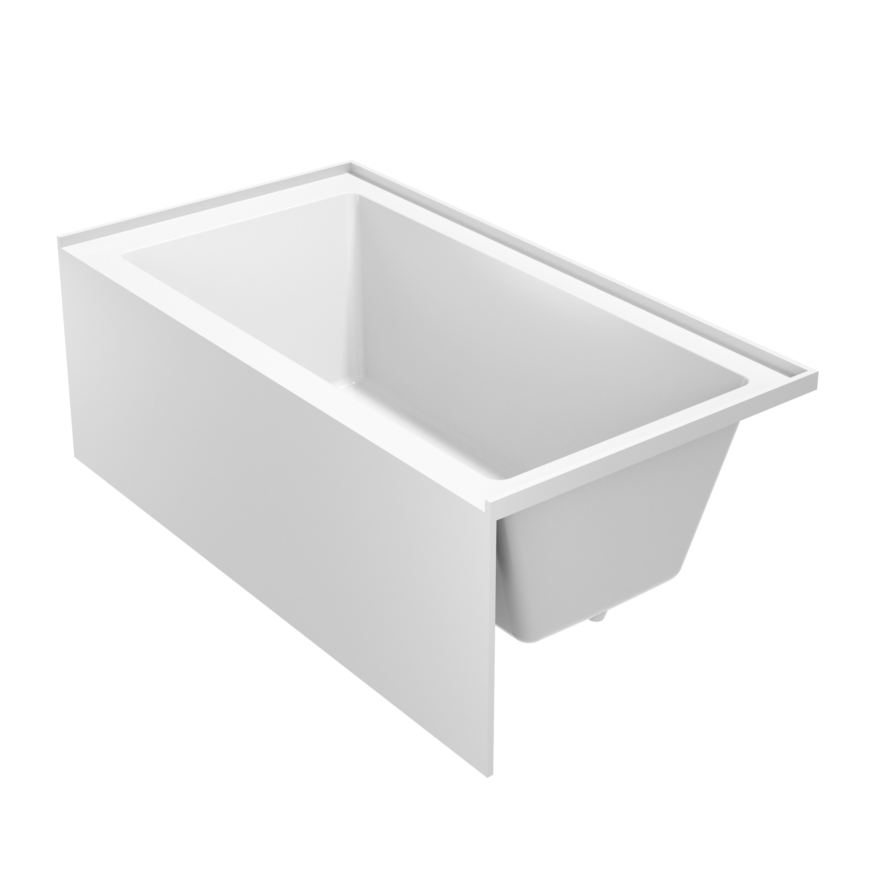 60" Luxury Drop-In Acrylic Soaking Bathtub with Square Interior