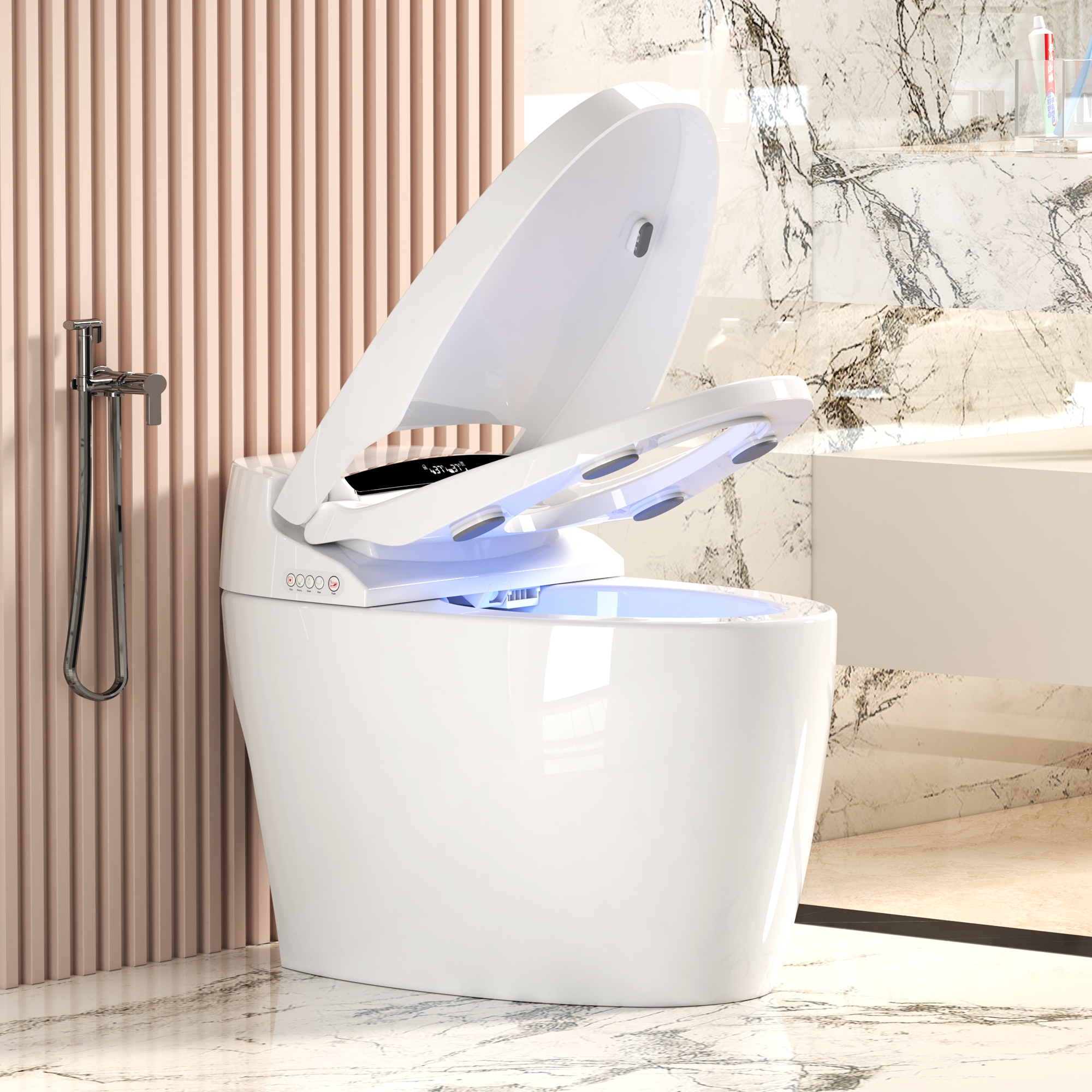 Advanced Smart Toilet with Heated Seat, Warm Bidet & Dryer