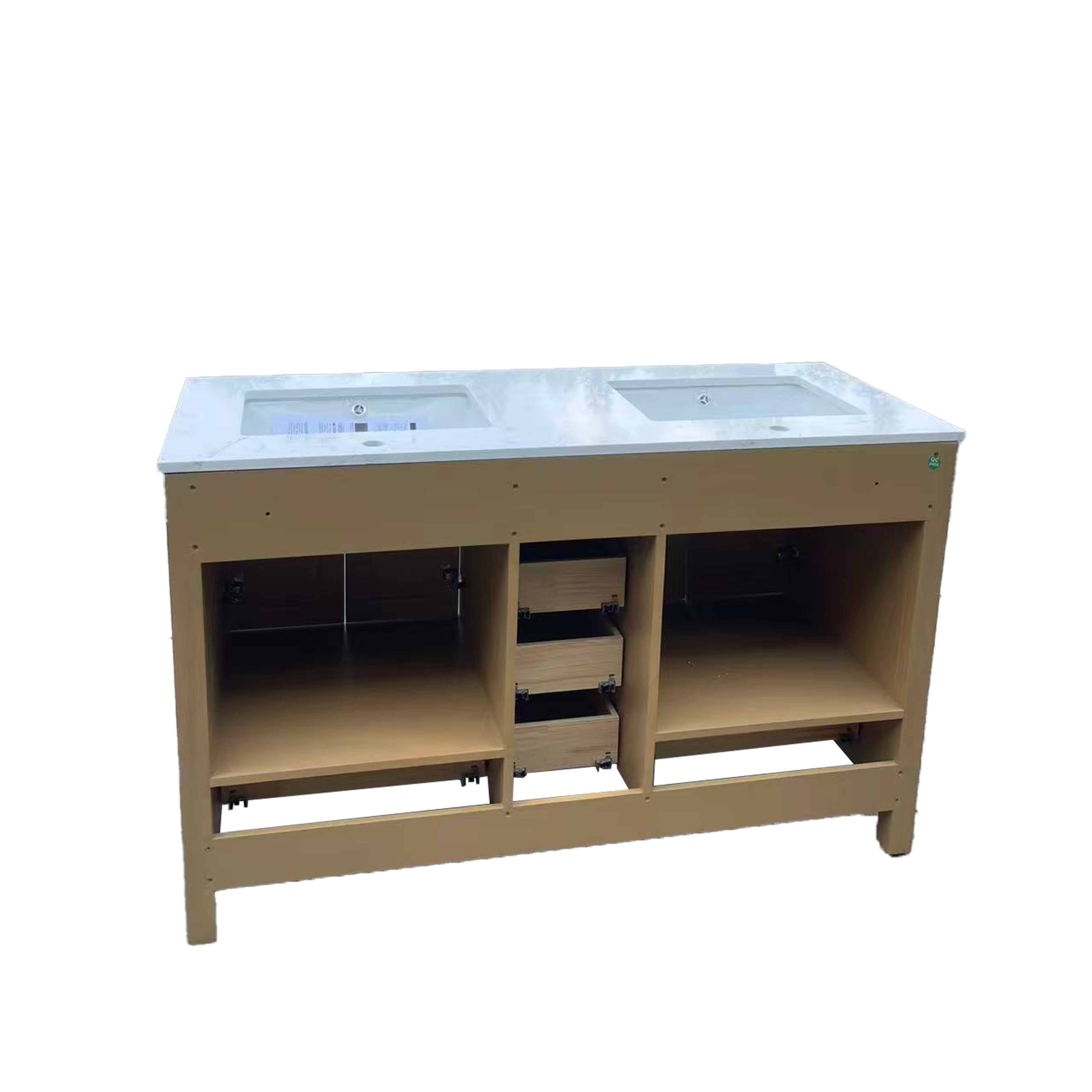 42"/55"/60"/72"/84" Warm Oak Freestanding Bathroom Vanity with Solid Wood Construction