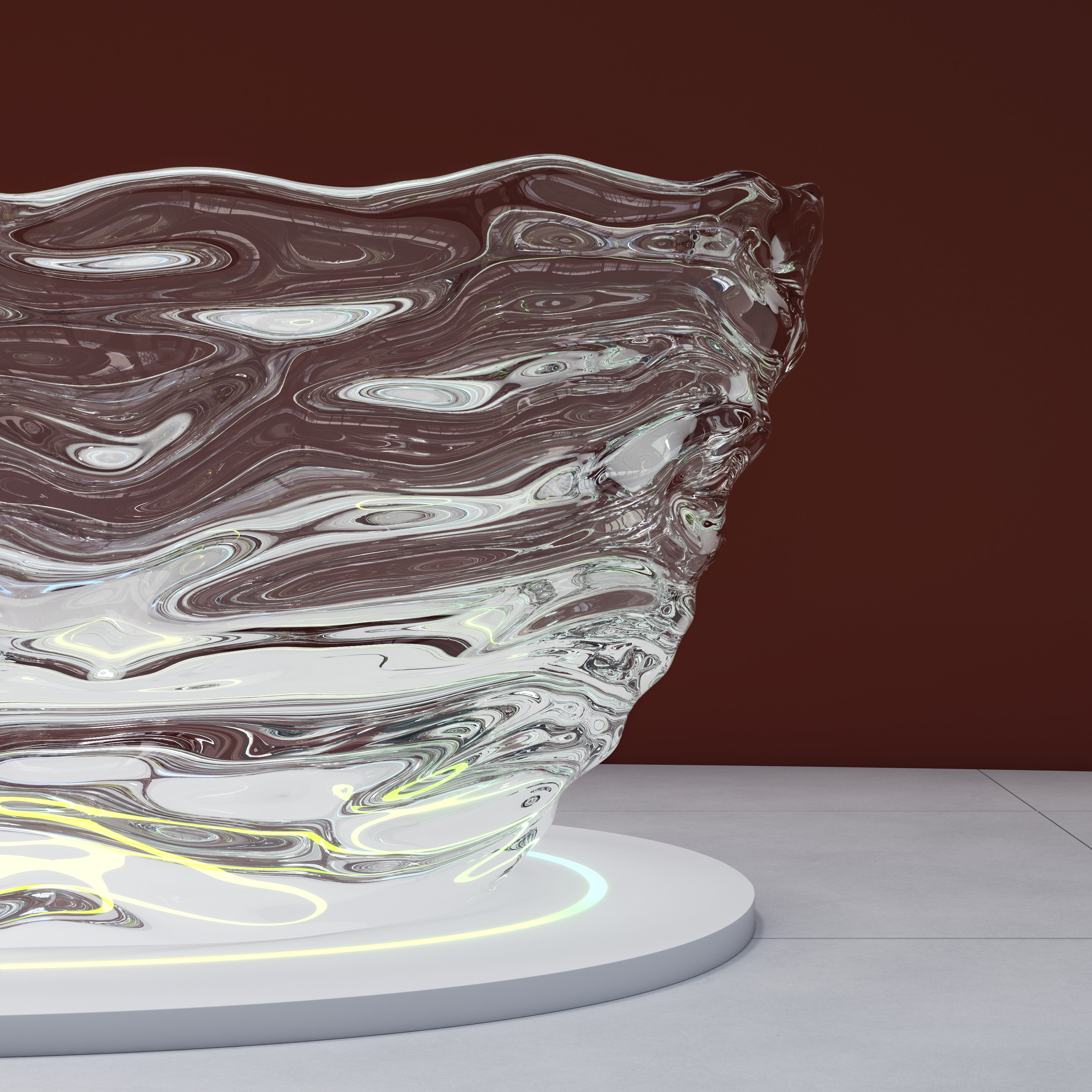 69" Sculptural Transparent Resin Freestanding Soaking Bathtub 