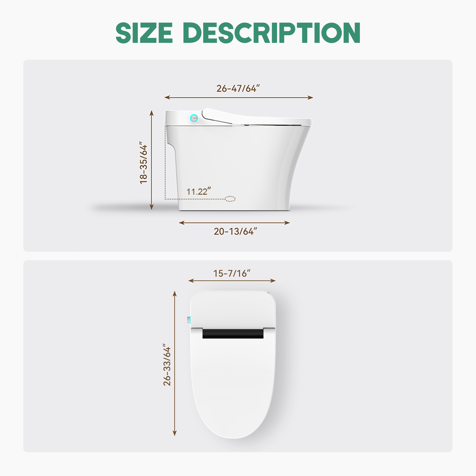 Tankless Floor Mounted Elongated White Ceramic Smart Bidet Toilet