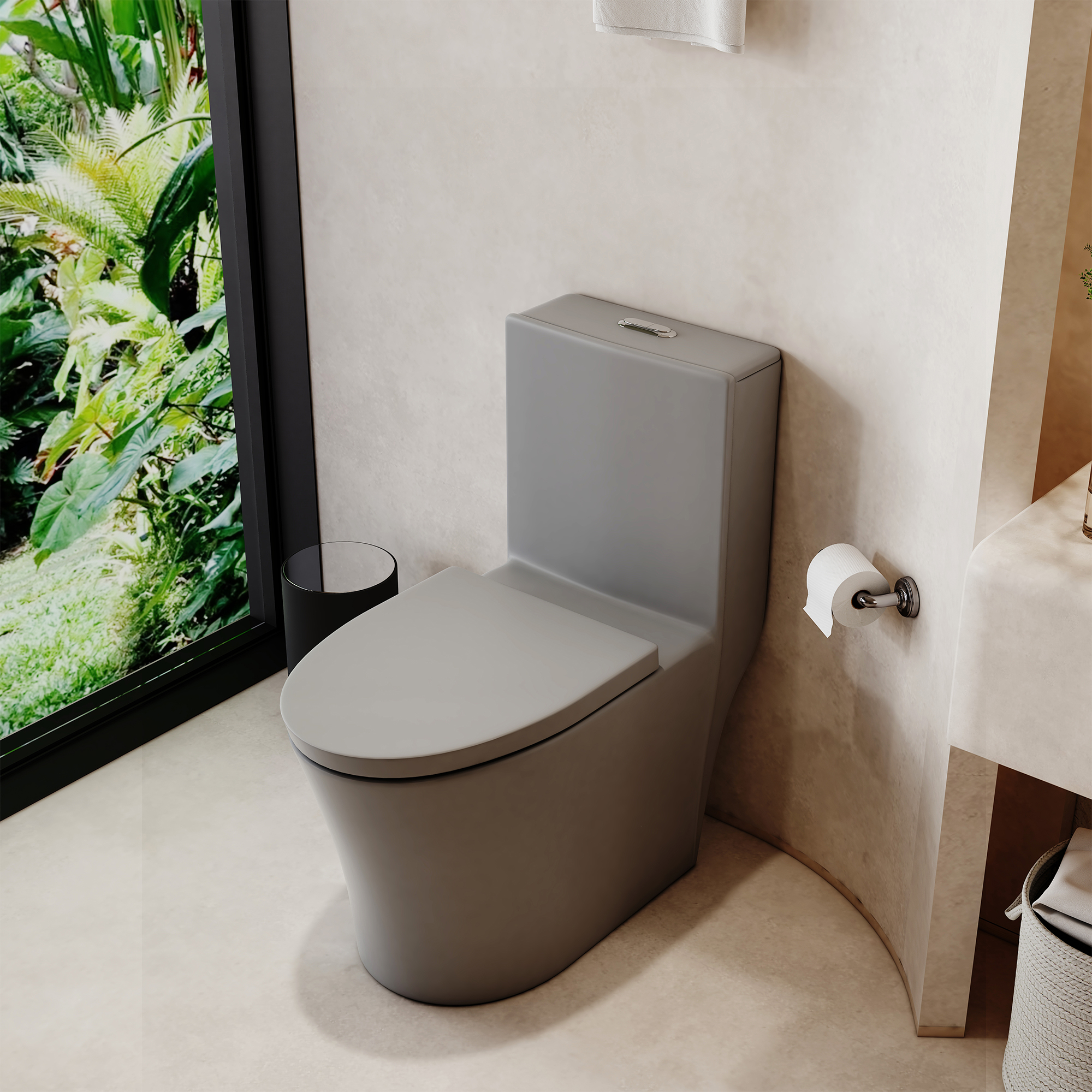 Elongated One Piece Toilet Dual Flush 1.1/1.6 GPF Water-Saving Design